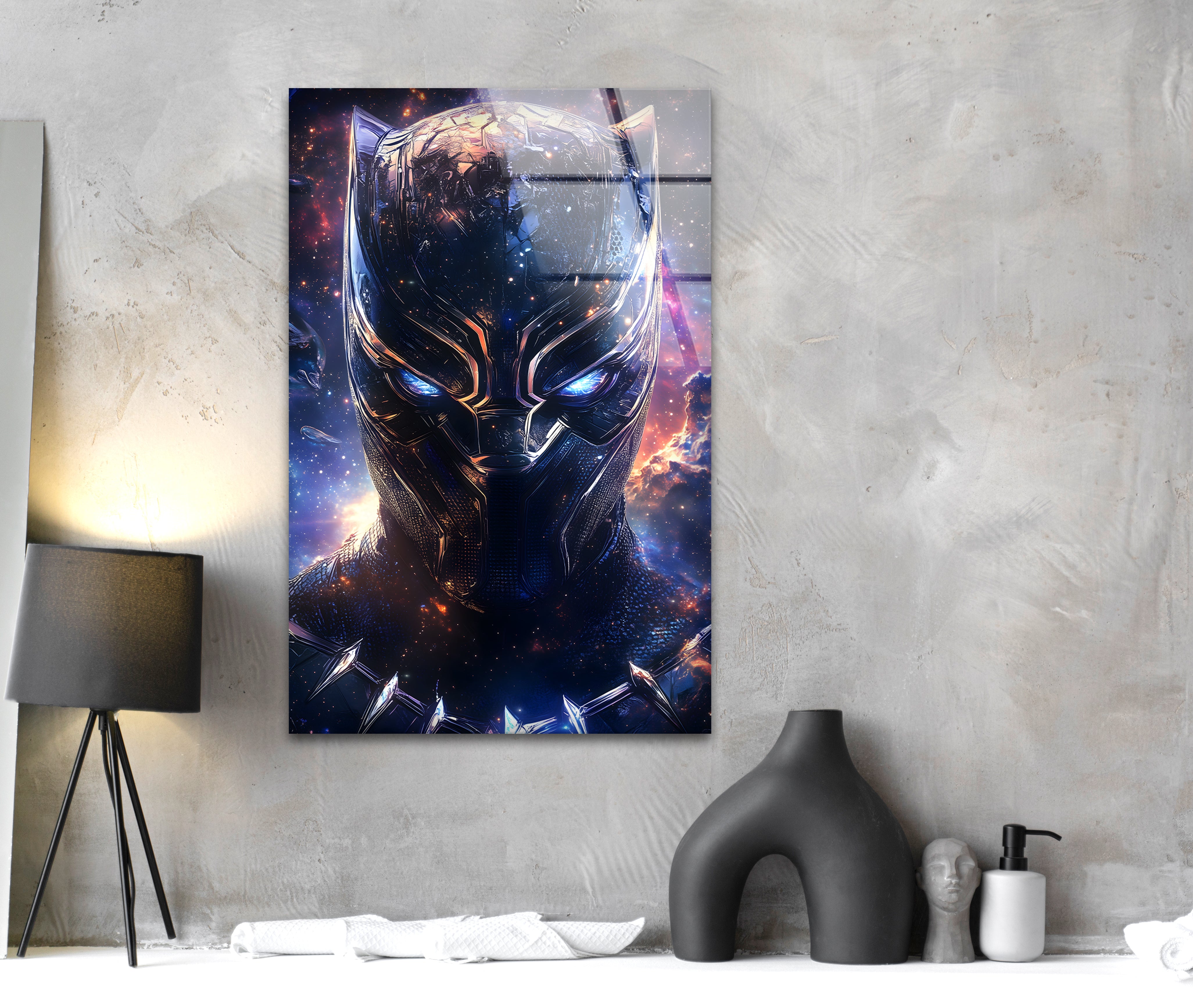 Black Panther Wakanda Forever Stained Glass Wall Art - Marvel Superhero Decor for Home, Office & Gifts