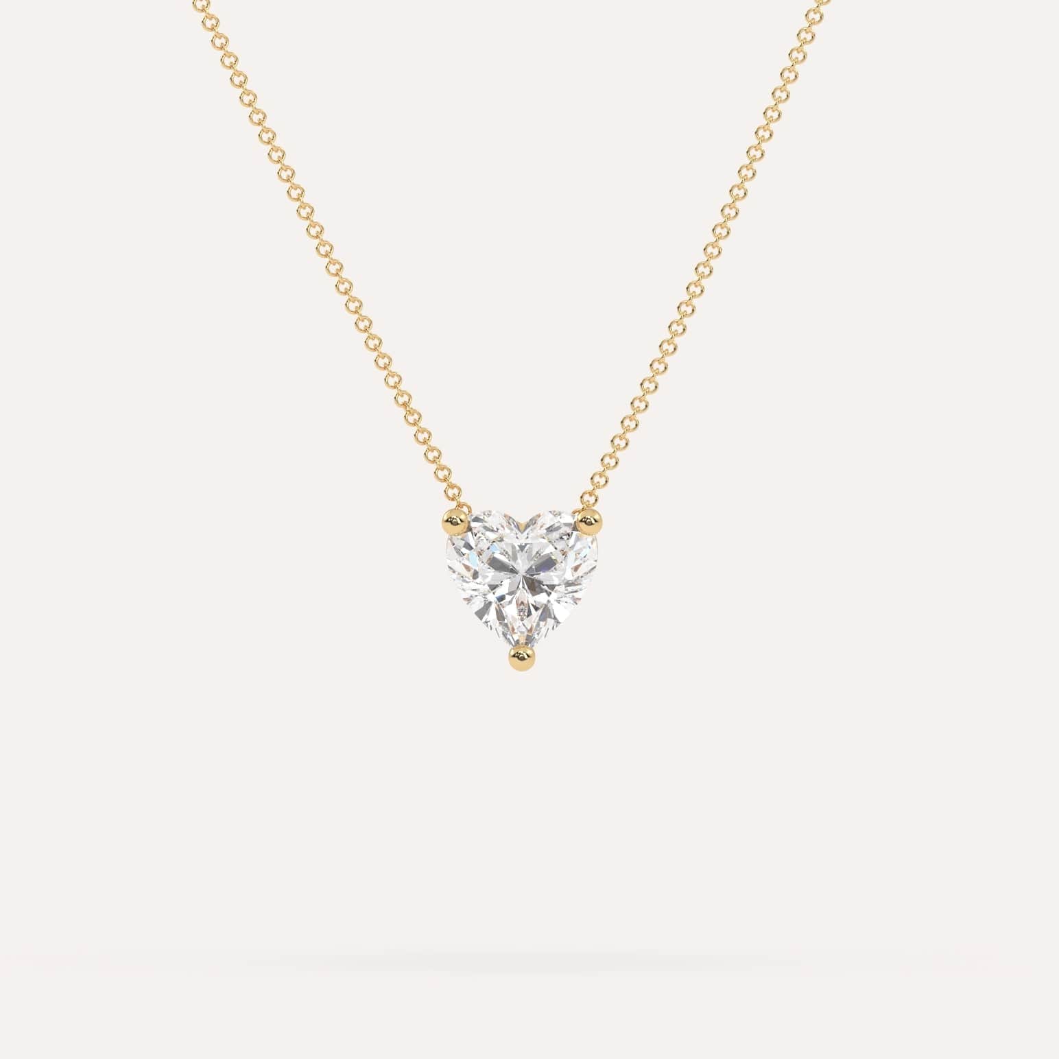 2 Carat Heart-Shaped Floating Diamond Necklace for Women - Elegant 14K Gold Pendant for Valentine's Day, Anniversary & Romantic Gifts