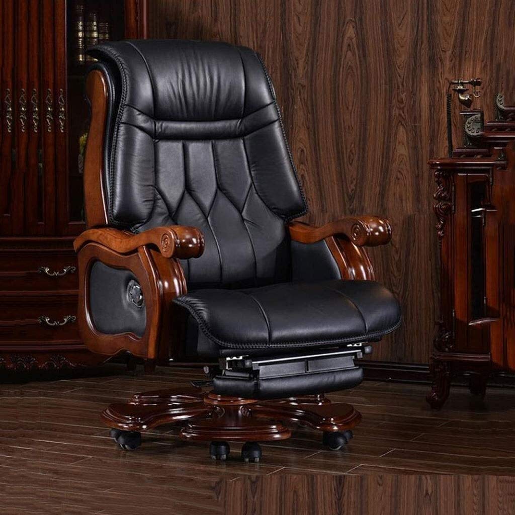 Premium High-Back Ergonomic Leather Executive Office Chair with Adjustable Lumbar Support, Swivel & Reclining Function - Perfect for Home Office, Conference Rooms & Manager Suites