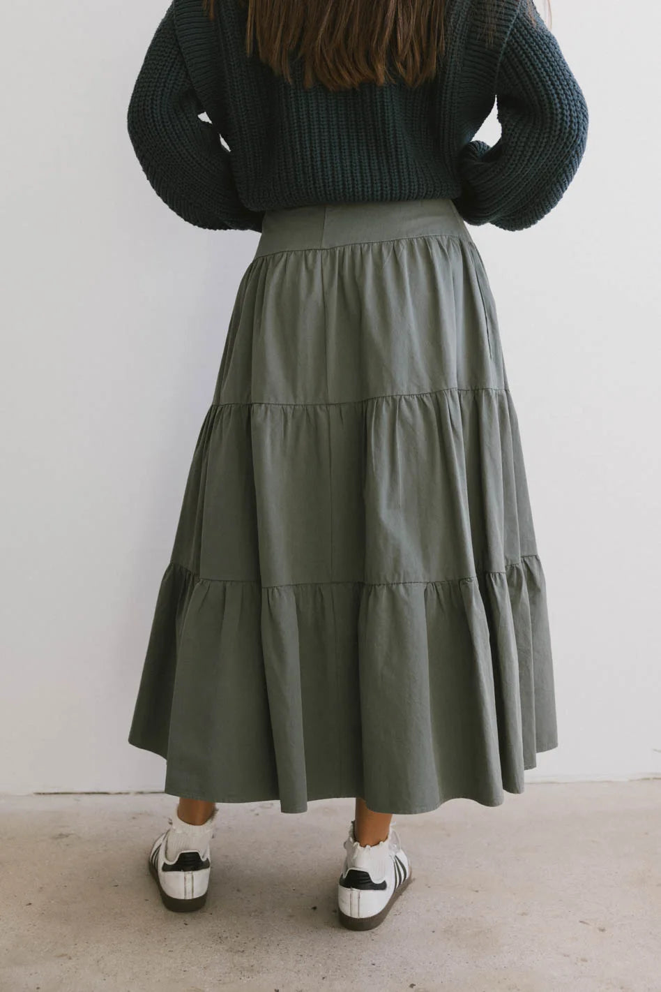 Luna Tiered Maxi Skirt in Sage Green - Flowy Boho Long Skirt for Women - Perfect for Beach, Summer Outfits & Festivals