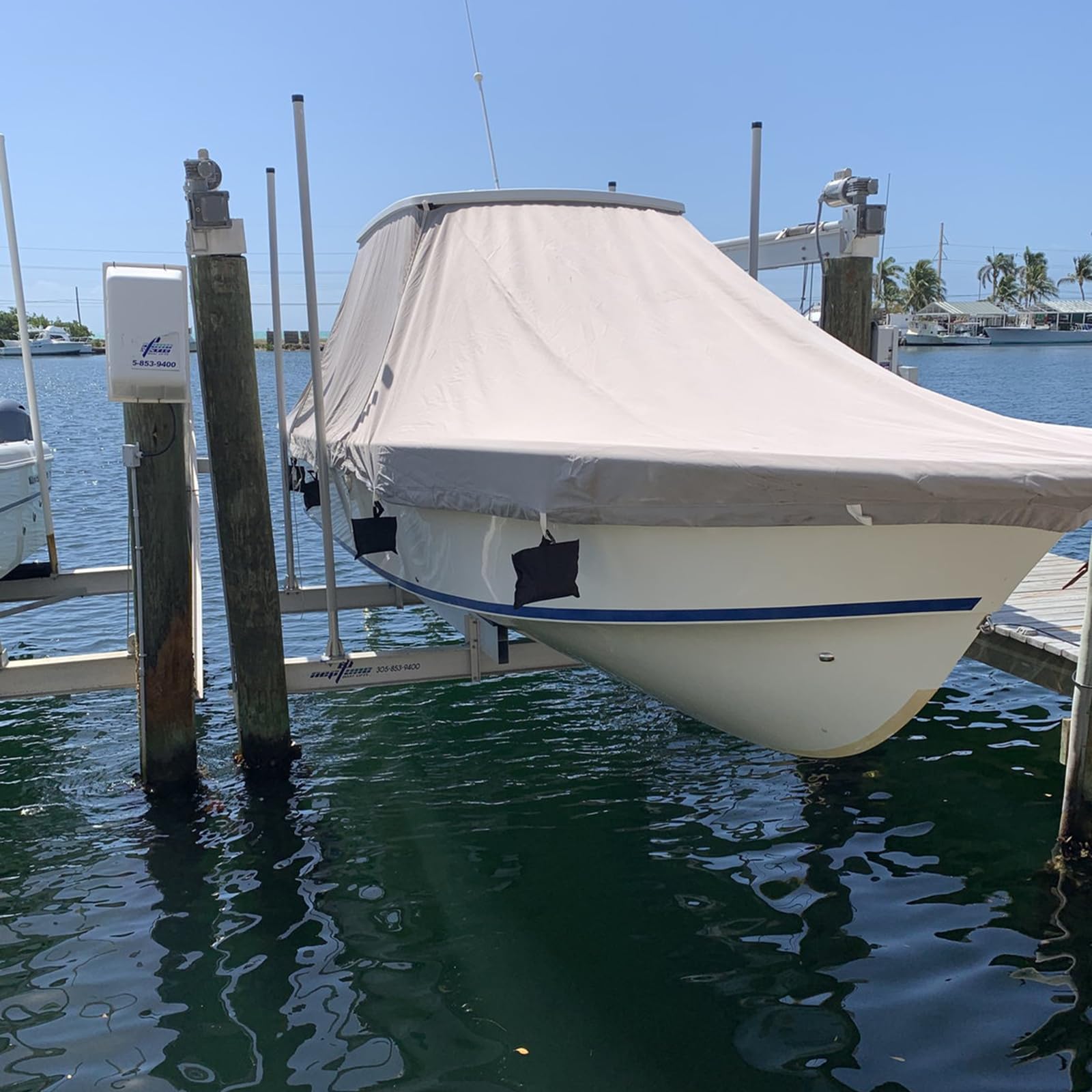 8-Piece Boat Cover Sand Bag Mooring Kit - Heavy Duty Anchoring System for Boats, Kayaks, Jet Skis - Perfect for Dock, Marina & Waterfront Use