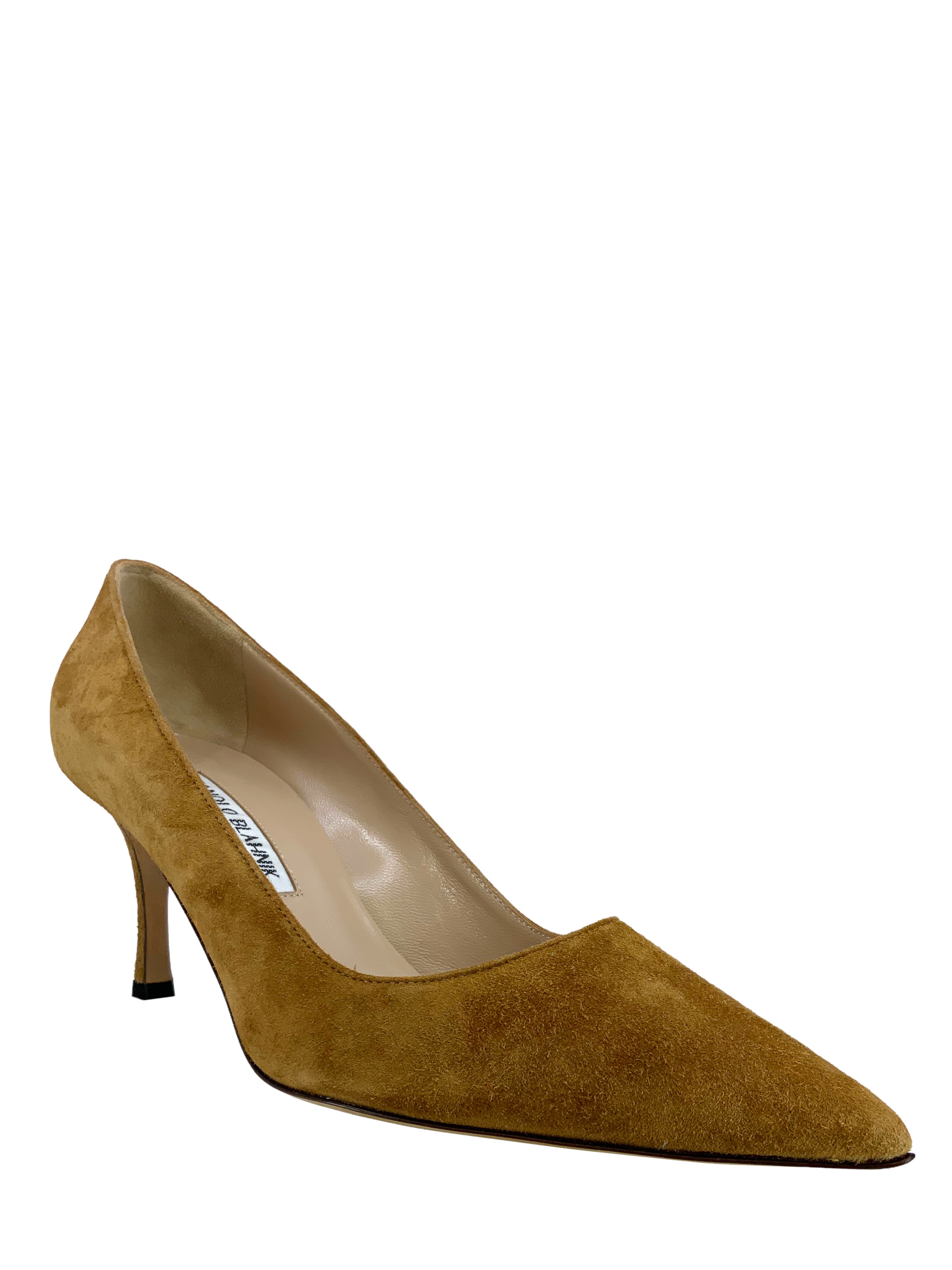Manolo Blahnik BB Suede Pumps Women's Size 7.5 - Elegant High Heel Shoes for Women, Perfect for Weddings, Parties & Office Wear