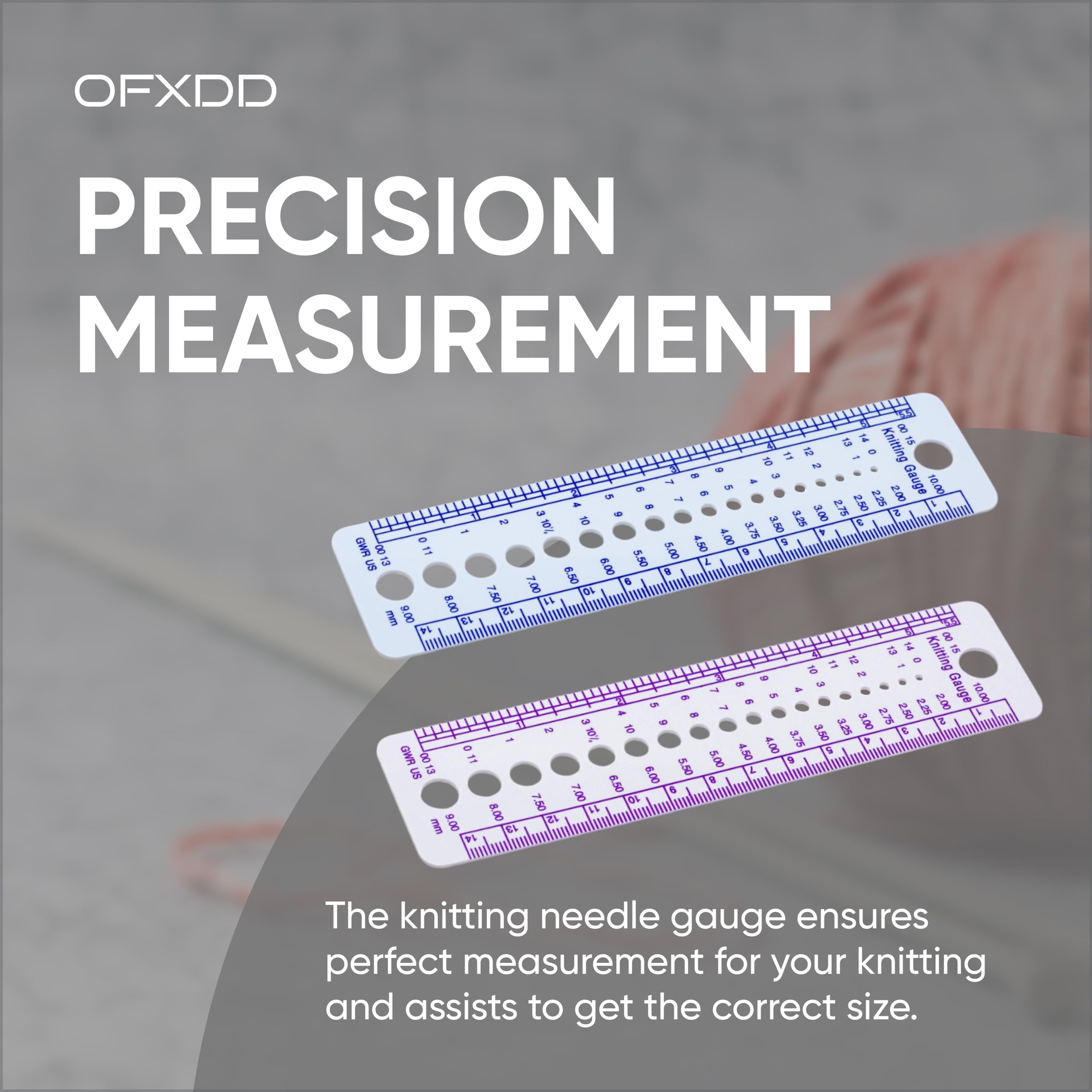 2-Pack Knitting Needle Gauge & Sizing Tool - Accurate Needle Size Ruler for Crochet & Knitting Projects - Perfect for Yarn Crafts, DIY Knitting Supplies, and Measuring Needle Sizes