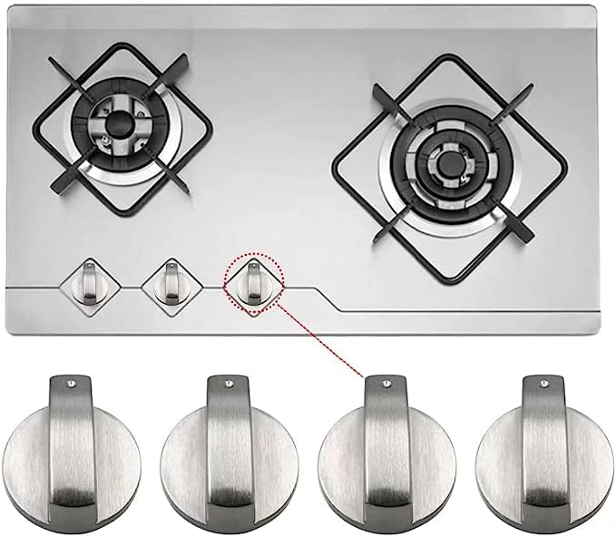 Zerodis 6Pcs 8mm Zinc Alloy Stove Control Knobs - Replacement Gas Range Knobs for Kitchen Stoves & Microwaves (0° Switch) - Perfect for Gas Stove, Oven & Appliance Repair