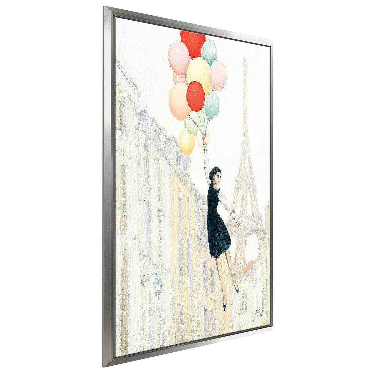 Aloft In Paris II Canvas Wall Art - Floating Frame Print for Living Room & Bedroom Decor - Modern Home & Office Wall Decor