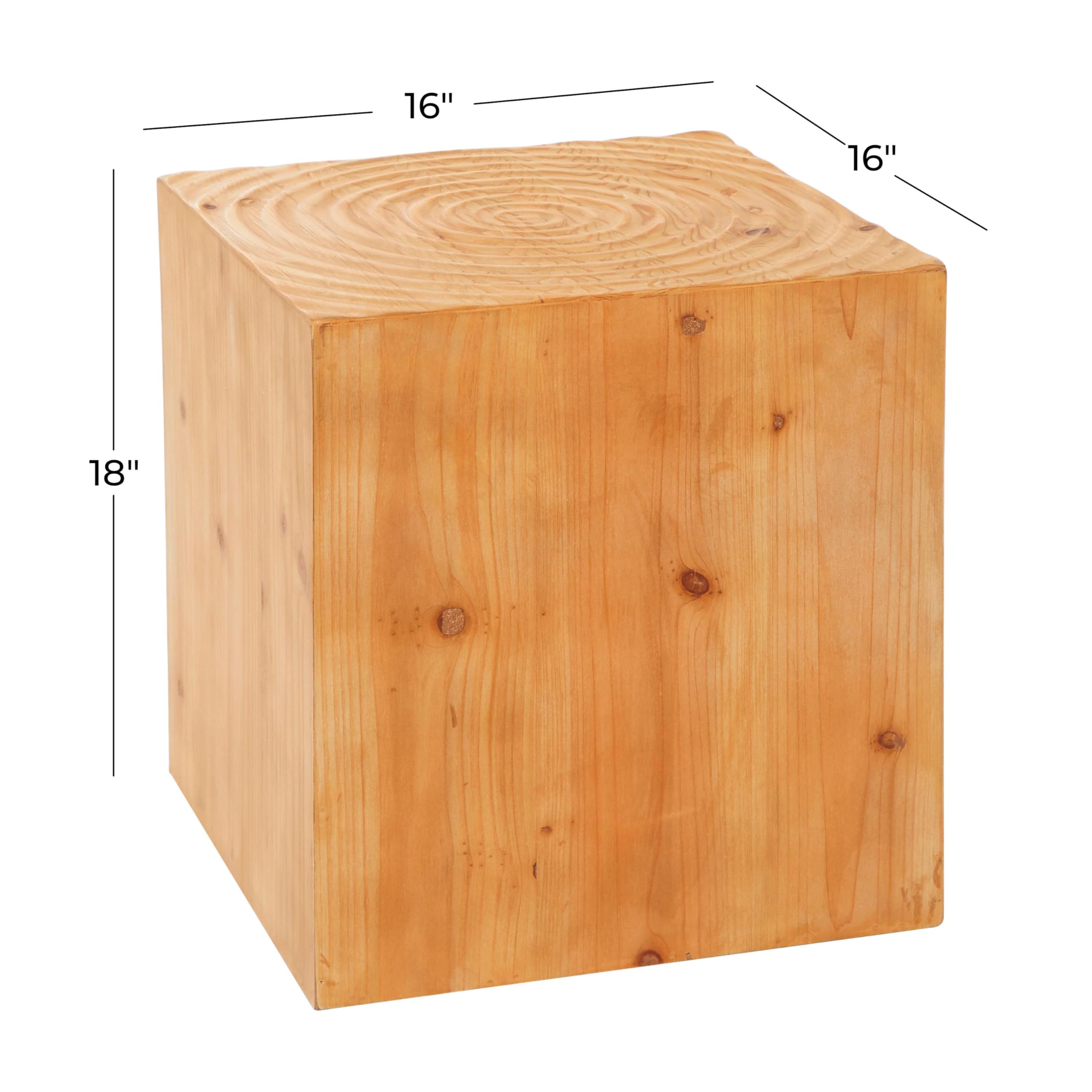Deco 79 Handcrafted Wooden Accent Table - Intricately Carved Side Table 16x16x18 Inches, Rich Brown Finish - Perfect for Living Room Decor, Bedroom Nightstand or Entryway Furniture