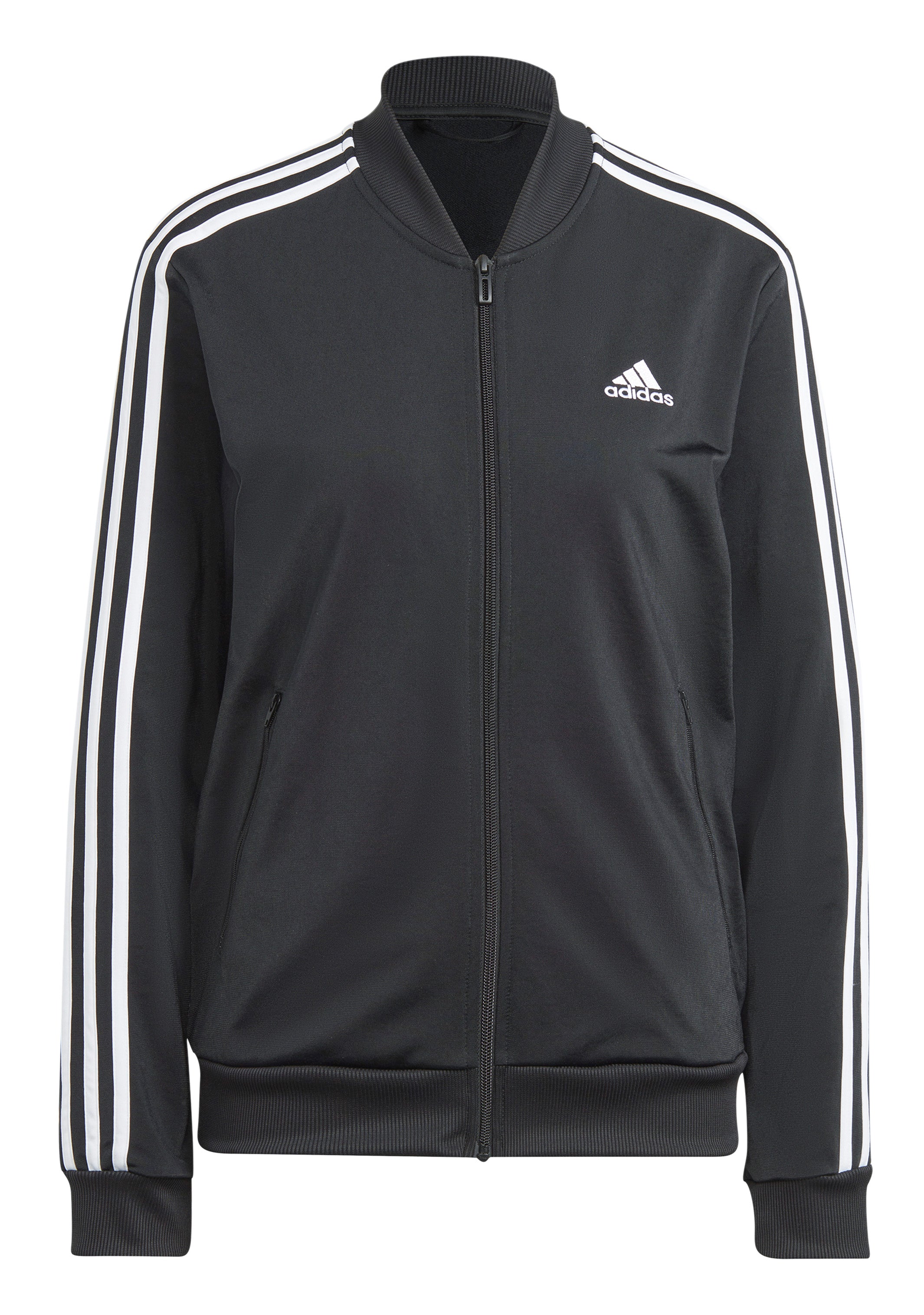 Adidas Women's Essentials 3-Stripes Tracksuit Set - Comfortable Athletic Outfit for Running, Gym & Casual Wear | Black/White Sportswear