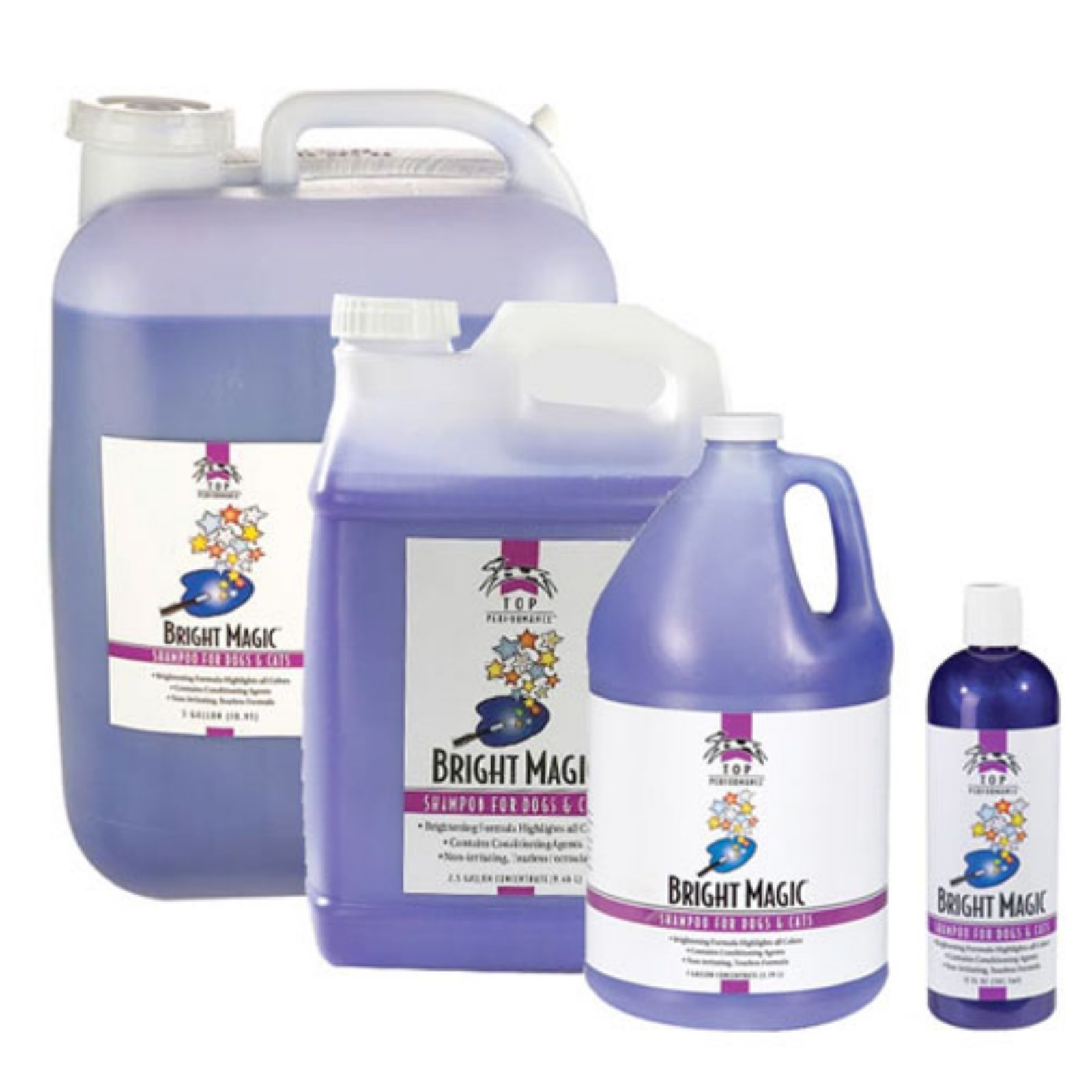PetEdge TP Bright Magic Shampoo for Dogs & Cats - 2.5 Gallon - Whitening & Brightening Pet Shampoo - Gentle Formula for Bathing & Grooming at Home or Professional Salons