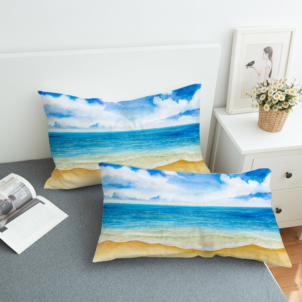 Beach Themed Comforter Set - Coastal Decor Bedding for Summer & Vacation Homes - Perfect for Beach Houses, Guest Rooms & Relaxing Bedrooms