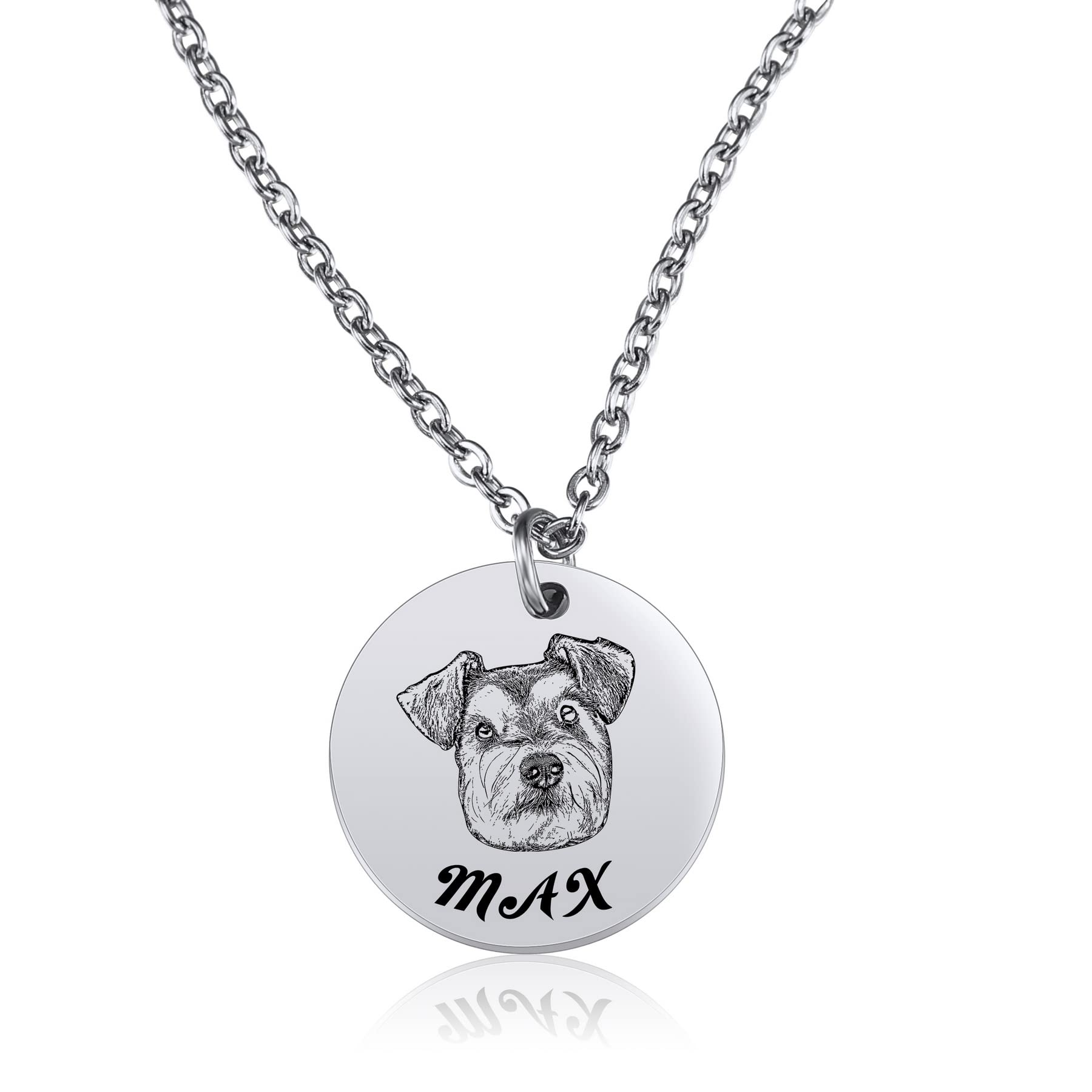 Custom Pet Portrait Necklace - Personalized Memorial Gift for Dog/Cat Lovers - Perfect for Pet Loss Comfort & Daily Wear