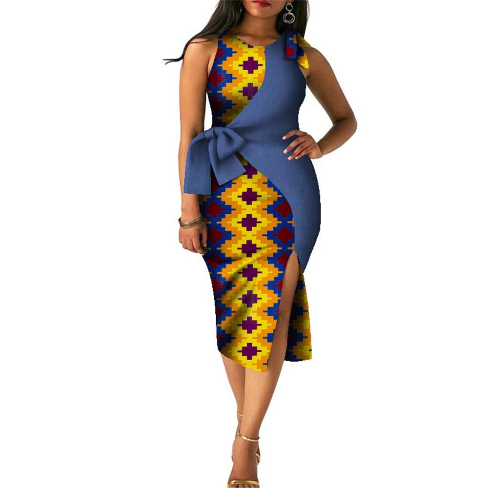 Stylish African Print Dresses for Women - Ankara Kente Suspender Panel Slit Skirt for Evening Party, Wedding & Special Occasions | Perfect for Cultural Events, Date Nights & Festive Celebrations