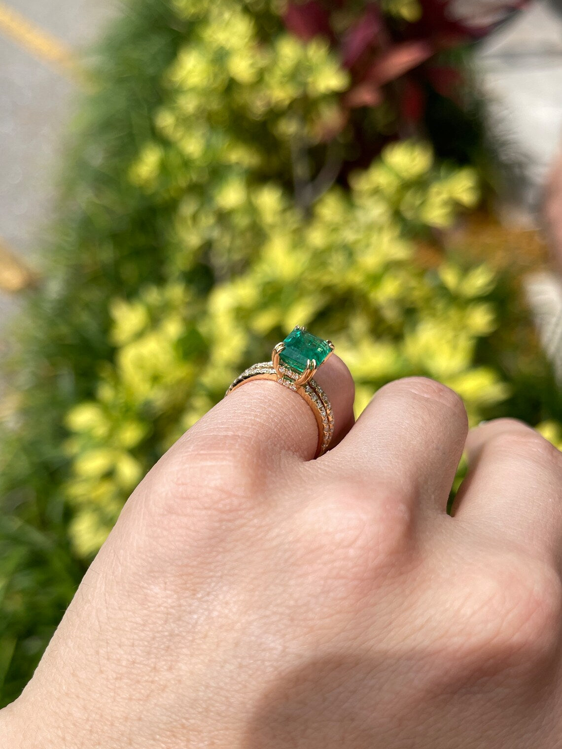 2.70tcw 18K Gold Natural Emerald Cut Diamond Double Prong Engagement Ring for Women – Perfect for Proposals, Anniversaries & Bridal Jewelry