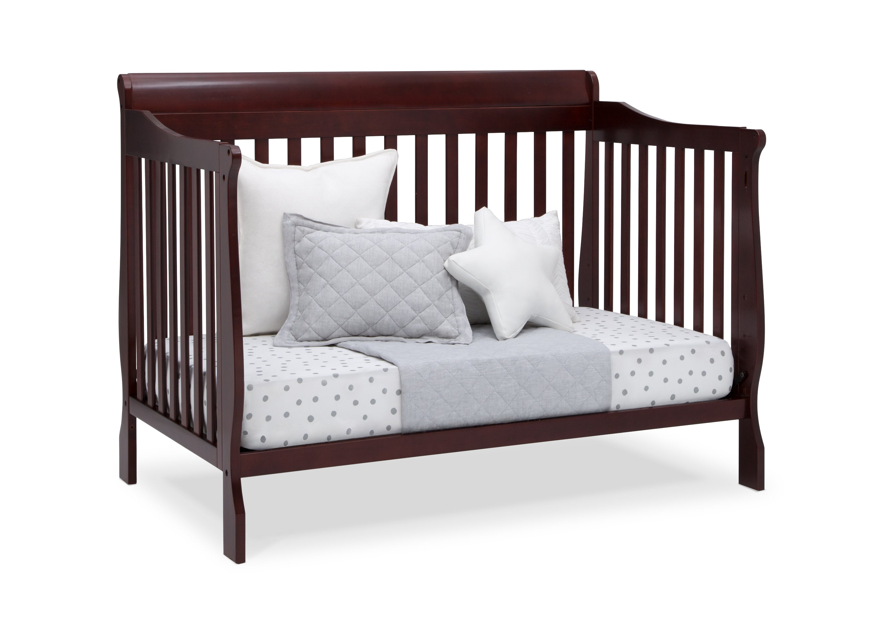 6-in-1 Convertible Baby Crib with Toddler Bed Conversion - Canton White Nursery Furniture for Newborn to Teen - Perfect for Small Spaces & Modern Nurseries