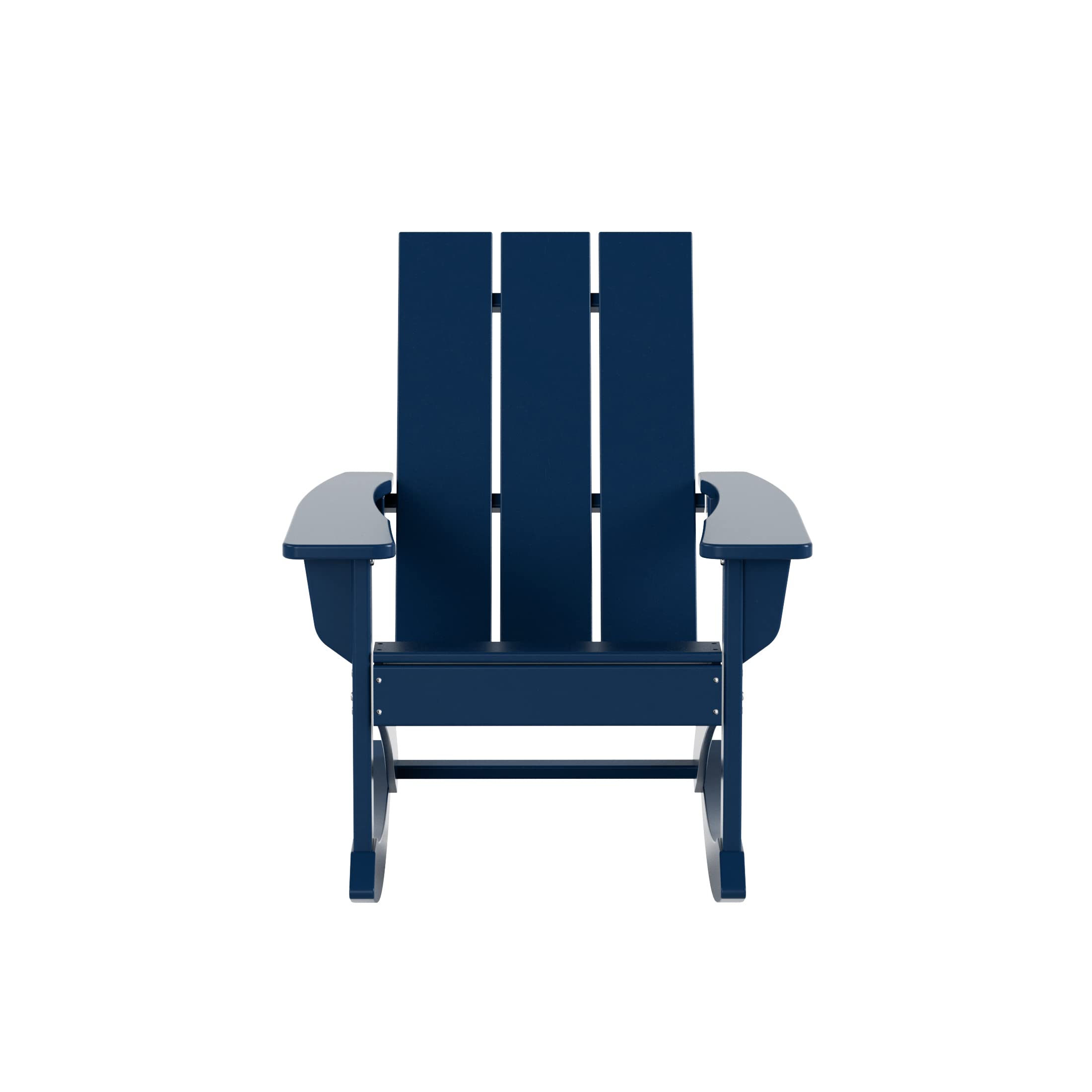 Modern Outdoor HDPE UV-Resistant Navy Blue Patio Rocking Chair by WO Home Furniture – Perfect for Porch, Garden, and Backyard Relaxation