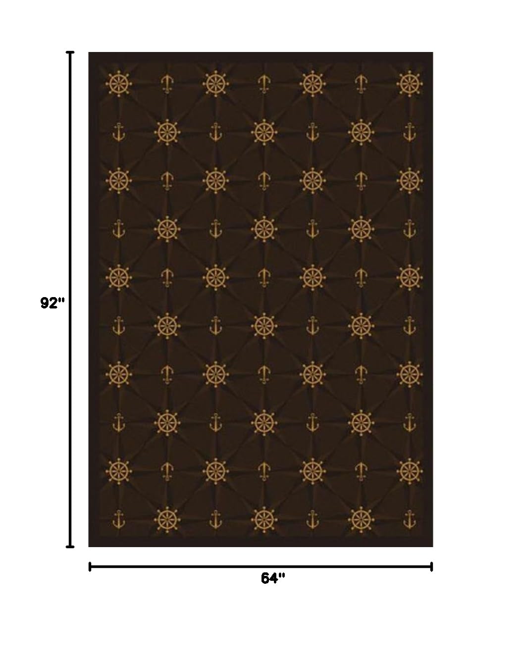 Joy Carpets Kaleidoscope Mariner's Tale Whimsical Area Rugs in Chocolate - Soft Non-Slip Kids Playroom Rug for Nursery, Bedroom & Living Room Decor
