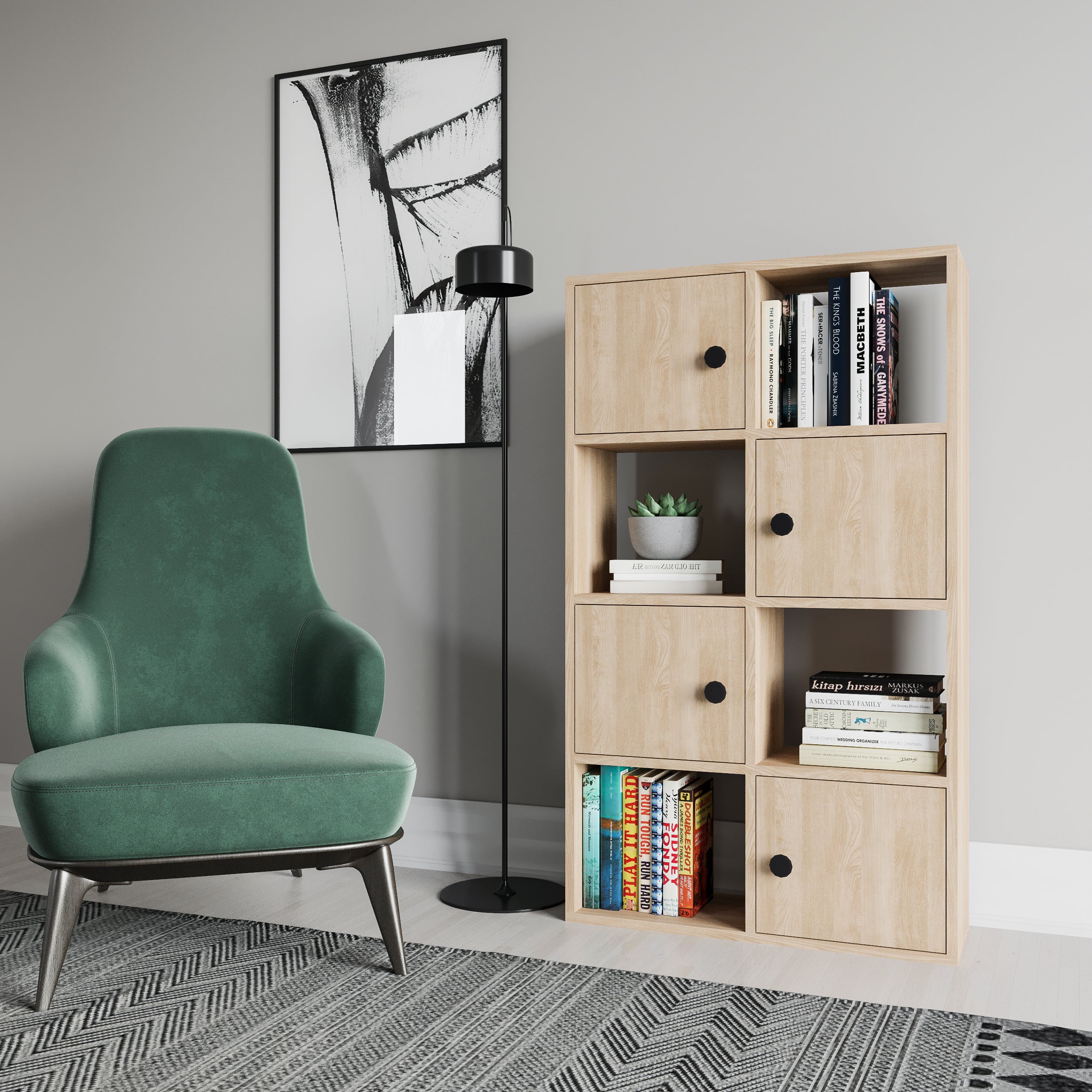 Modern Wooden Bookcase with 5 Shelves - Sturdy Storage for Books, Decor & Office Supplies - Perfect for Home, Office & Library Organization