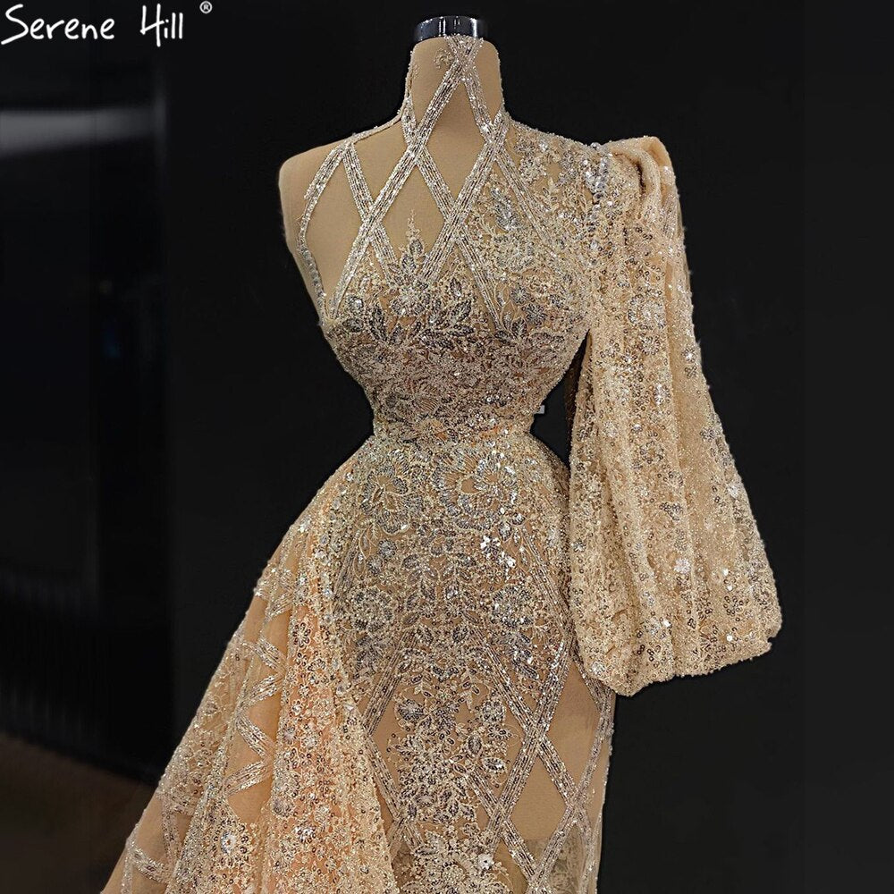 Elegant One Shoulder Beaded Mermaid Evening Dress with Skirt for Women - Luxury Party Gown 2025 | Perfect for Prom, Wedding, and Formal Events