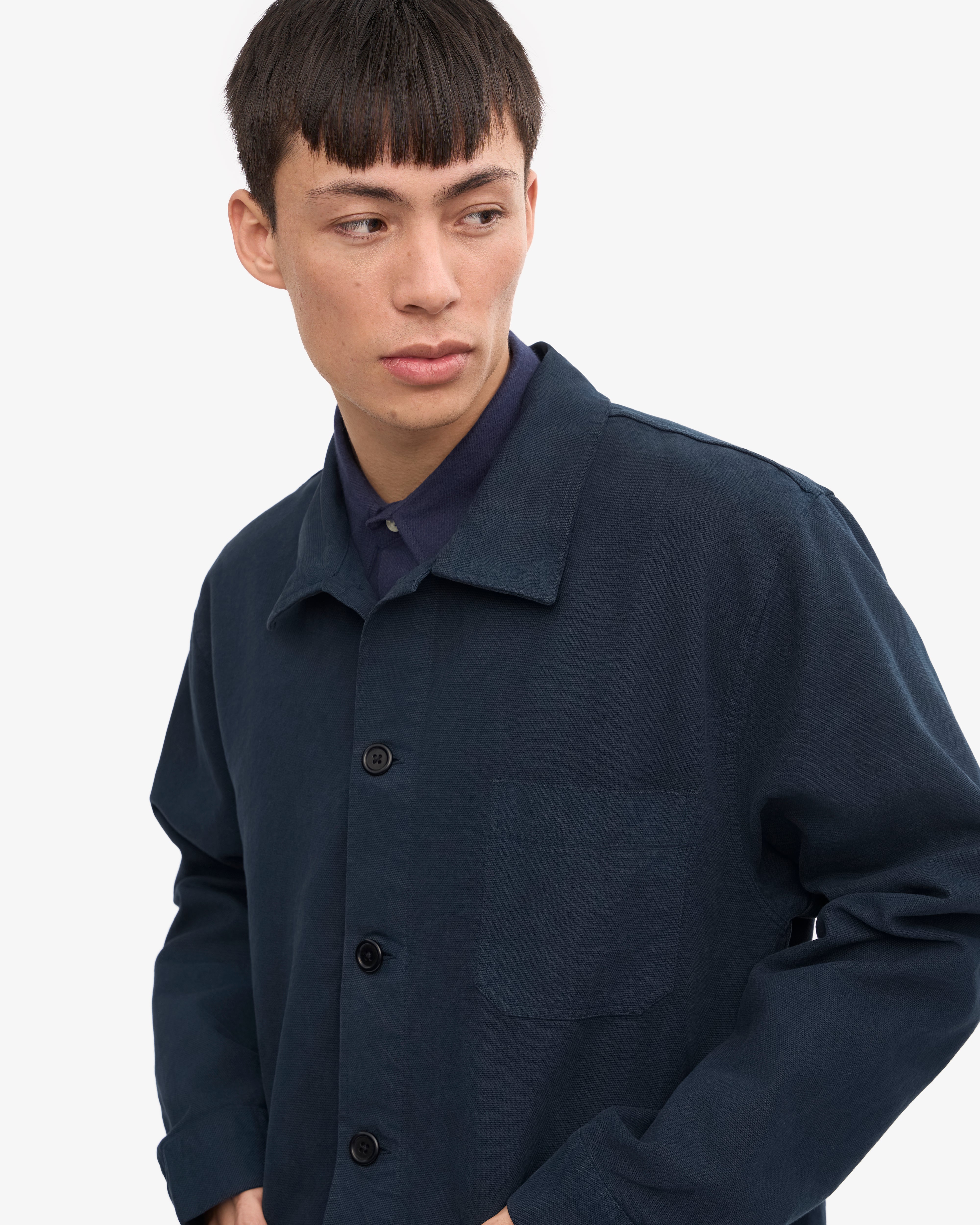 Premium Organic Cotton Workwear Jacket for Men & Women - Navy Blue | Durable & Comfortable for Construction, Farming & Outdoor Work