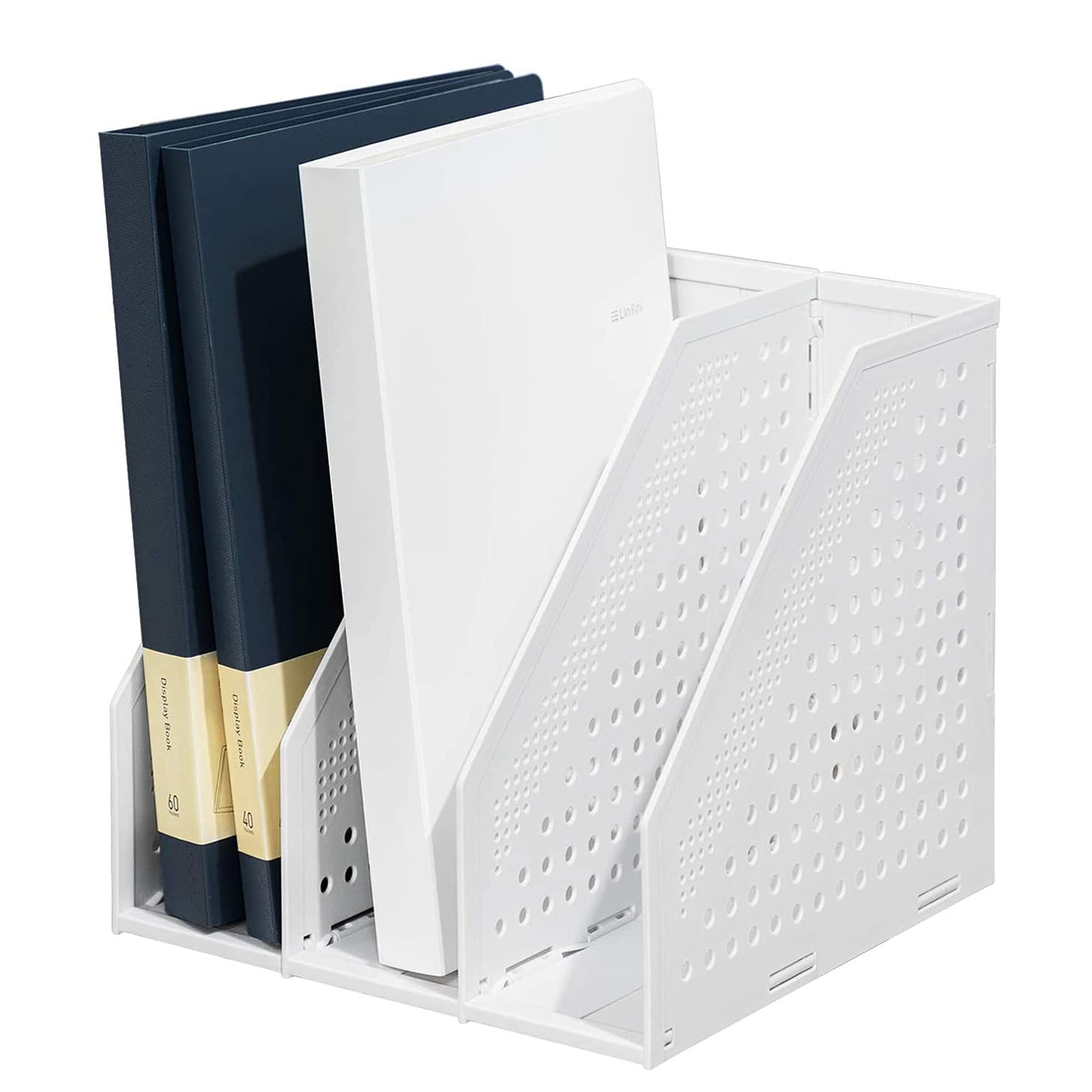 A4 Paper File Organizer - 3-Pack White Magazine Holders for Office Desk Document Storage | Perfect for Home, Office & School Organization