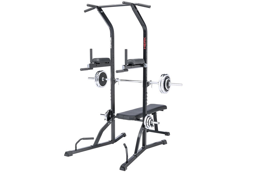 Kettler Herk Power Tower - Adjustable Home Gym Equipment for Pull-Ups, Dips & Push-Ups | Perfect for Home Workouts & Strength Training