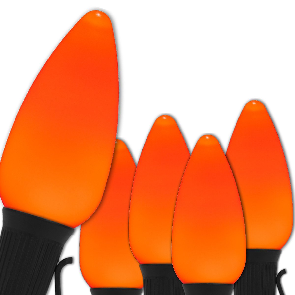 OptiCore C9 Halloween String Lights - 50ft Orange for Outdoor Fall Decor