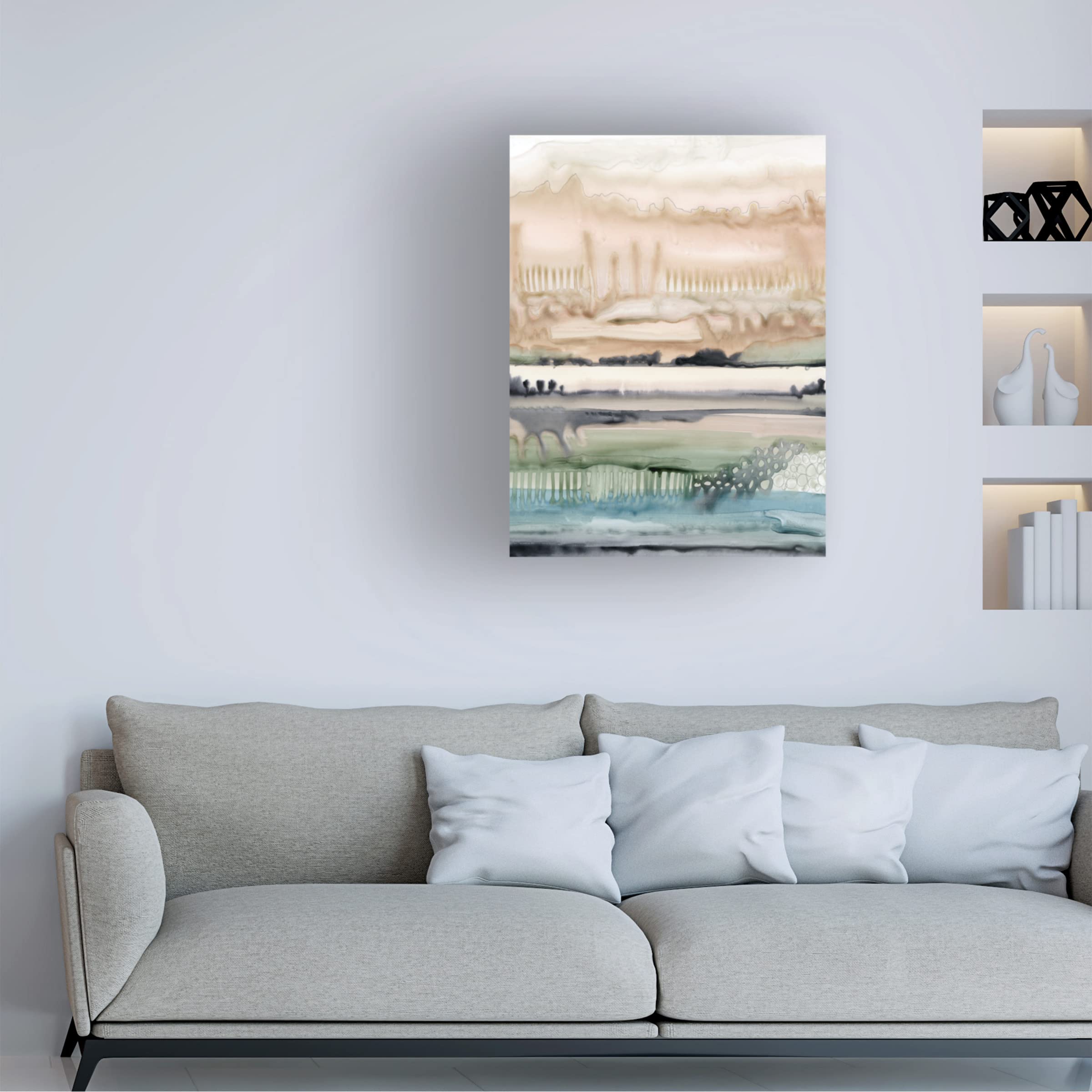 Grace Popp 'Mesa Horizon Strata II' Framed Canvas Wall Art Print - Modern Desert Landscape Painting for Living Room, Bedroom & Office Decor