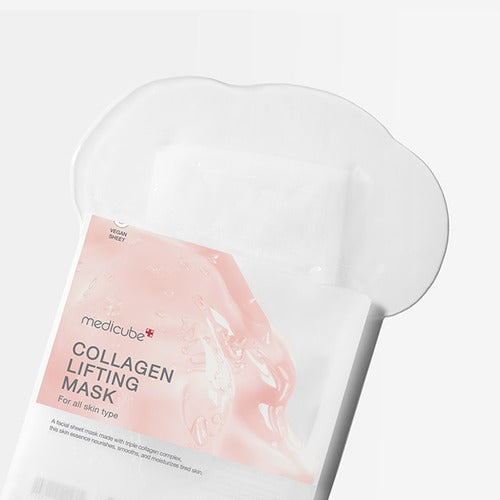 Medicube Collagen Lifting Face Mask - Anti-Aging & Firming Treatment - 10 Sheet Pack for Hydration & Wrinkle Reduction - Perfect for Night Skincare Routine & Spa Days