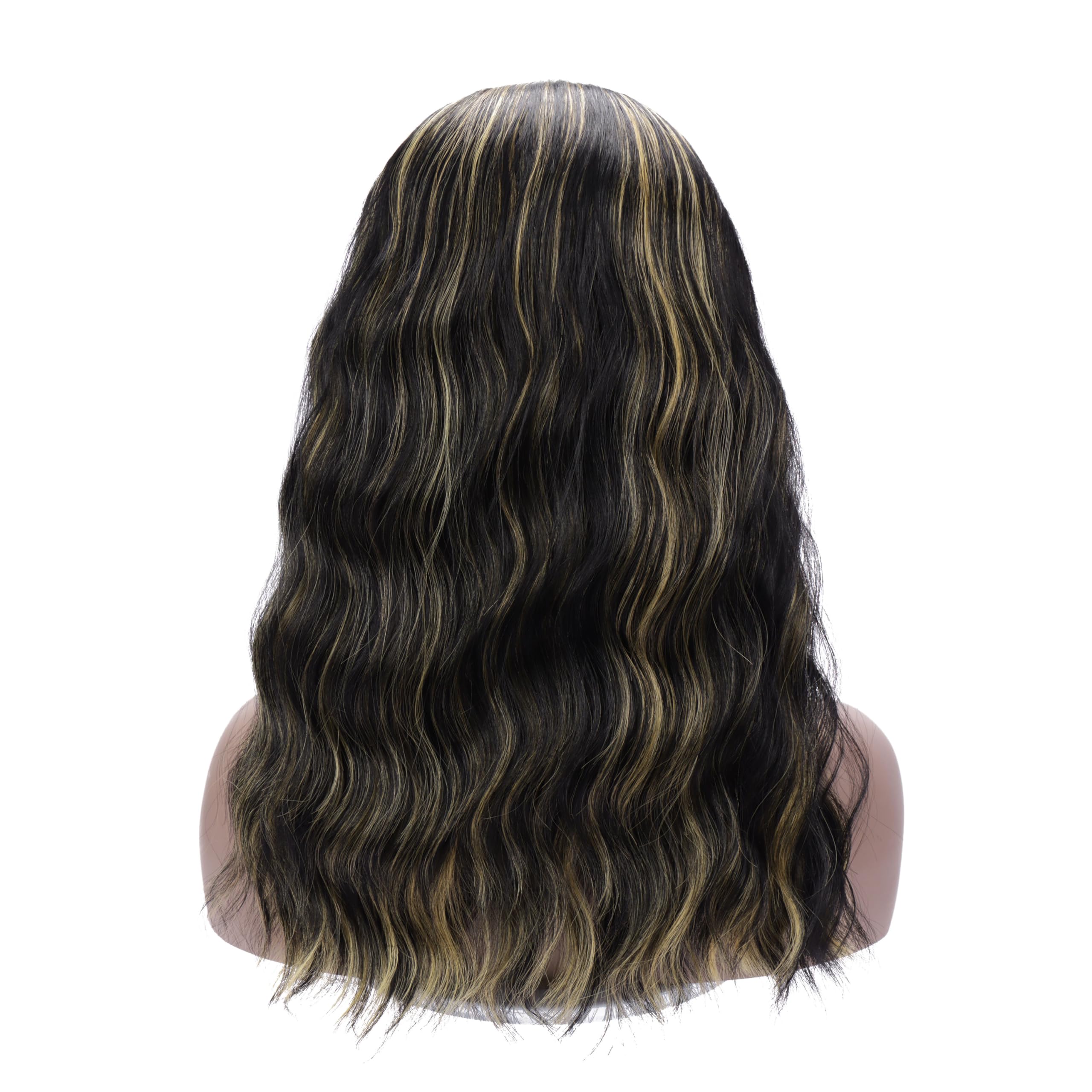 Colorful Queen Glueless Headband Wig - 16inch Synthetic Long Black Body Wave Wig for Black Women | Heat Resistant 180% Density (1B/H27#) | Natural Looking Wavy Hair for Daily Wear, Parties & Special Occasions