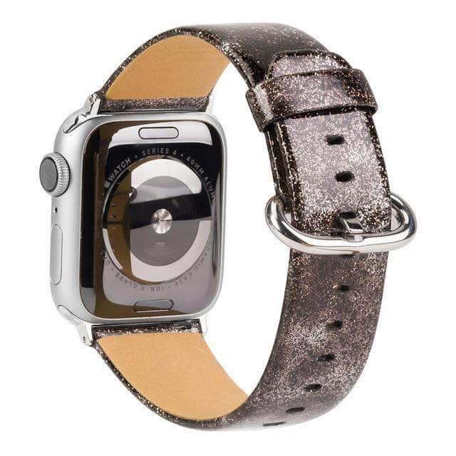 Stylish Leather Bling Diamond Apple Watch Band for Series 6/5/4/3/2/SE - 44mm 42mm 40mm 38mm - Perfect for Parties, Weddings & Special Occasions