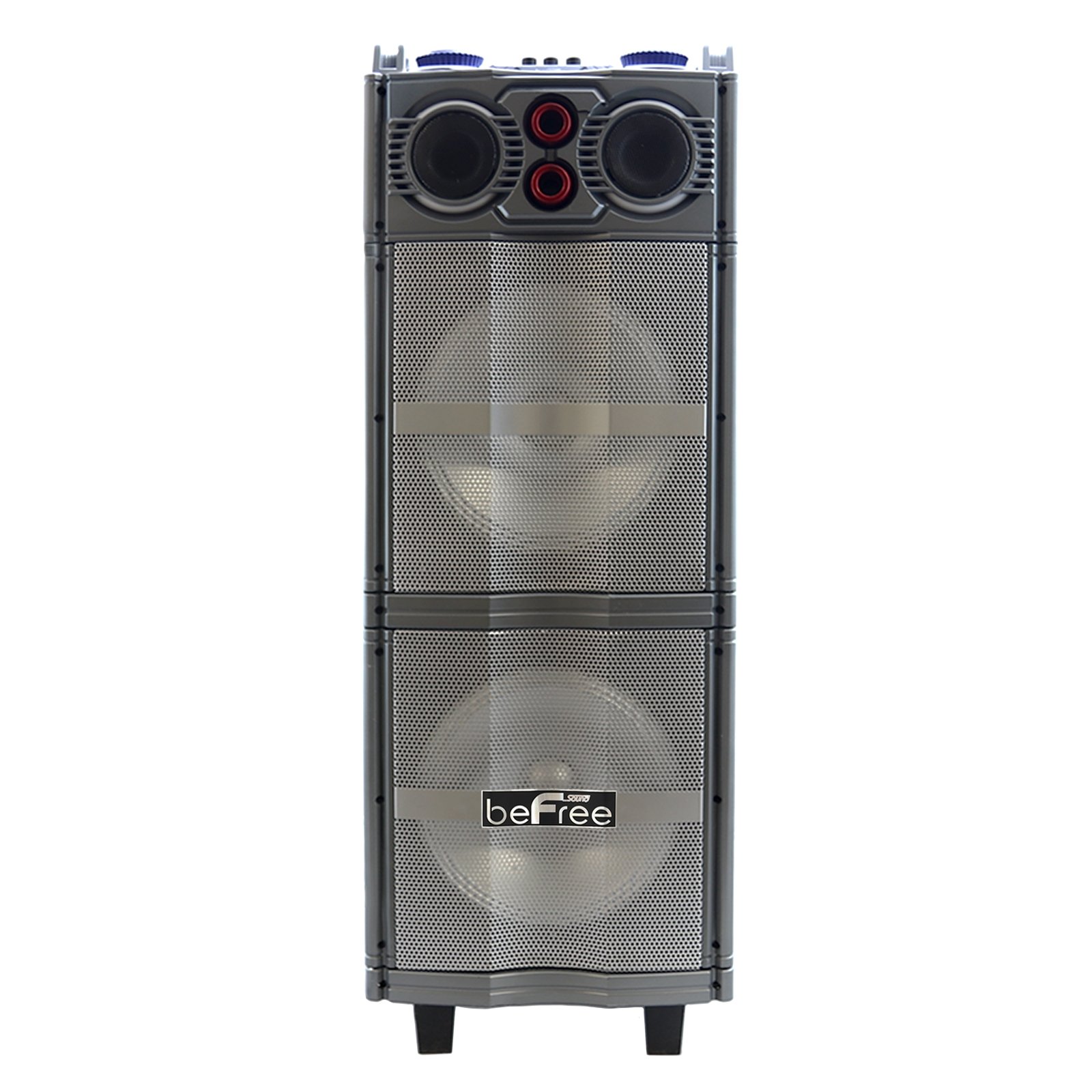 beFree Sound Double 10 Inch Subwoofer - Portable Bluetooth Party Speaker with Reactive LED Lights | Powerful Bass for Outdoor Events, Home Theater & DJ Performances