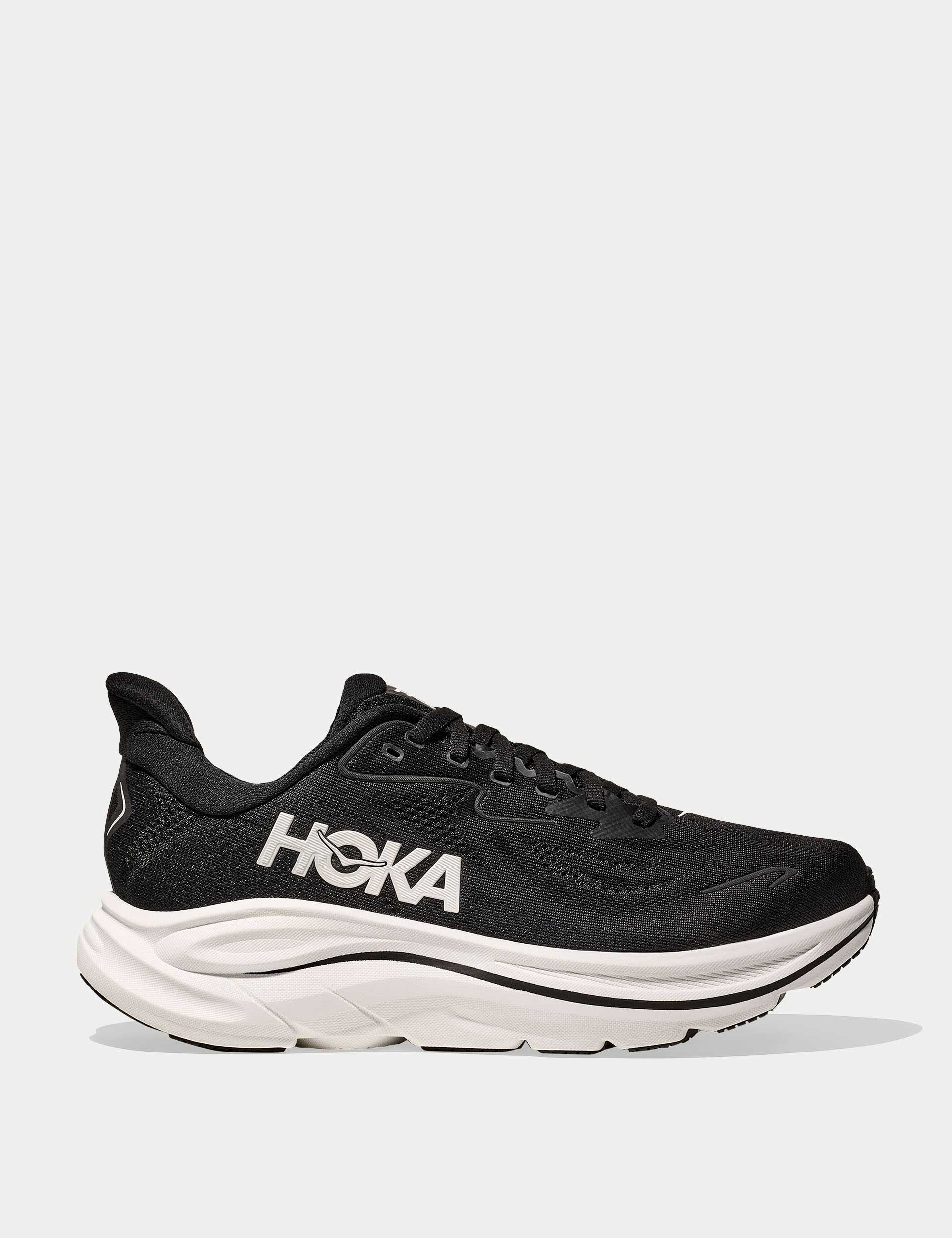 Brooks Men's Clifton 10 Running Shoes - Black/White - Lightweight Cushioned Road Running Sneakers for Marathon Training & Daily Jogging