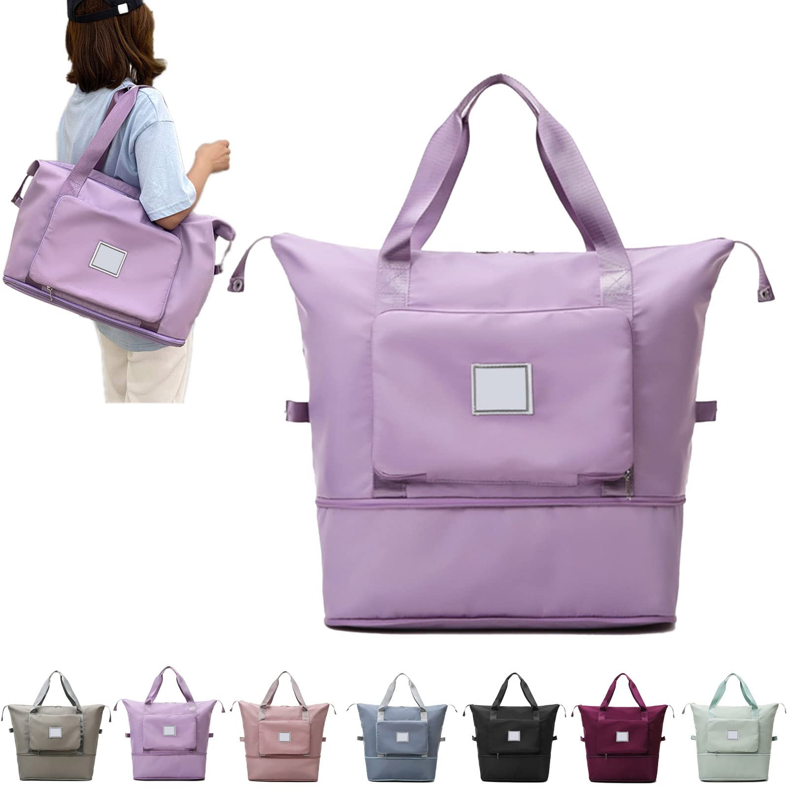**pennyDiary Large Capacity Waterproof Folding Travel Bag - Dry Wet Separated Collapsible Duffel for Women, Perfect for Travel, Gym, Sports & Outdoor Adventures**