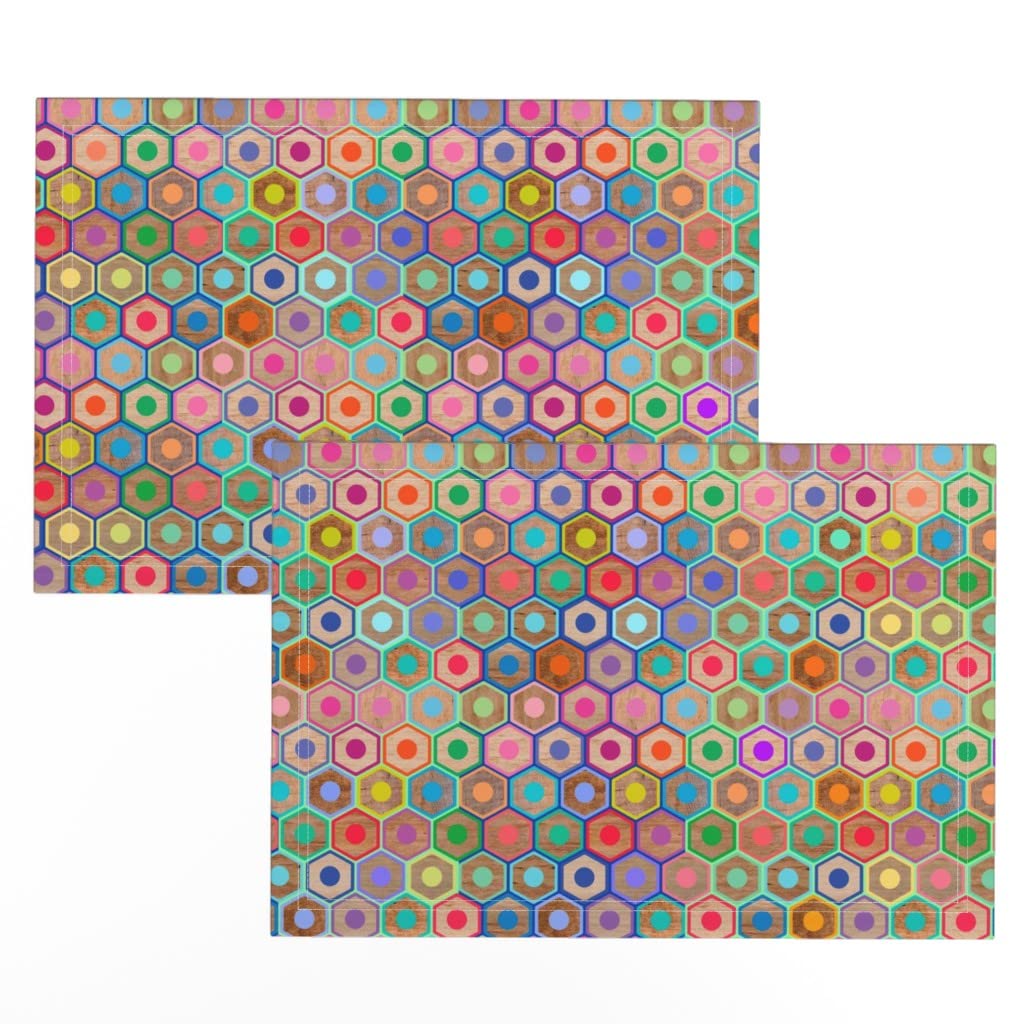 Premium Linen Cotton Canvas Placemats Set of 2 - Artistic Book & Literary Print Table Mats for Dining, Kitchen Decor & Home Styling