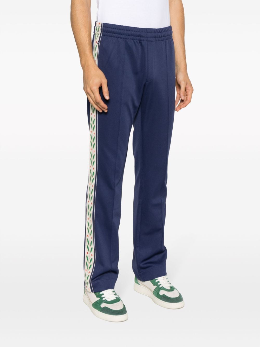 Casablanca Blue Trousers for Women - High Waisted Slim Fit Pants - Comfortable & Stylish for Work, Office, and Casual Wear