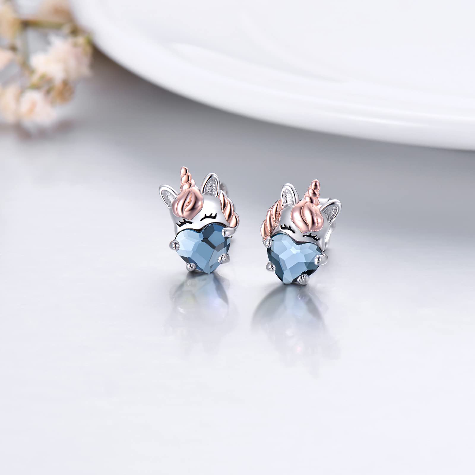 Hypoallergenic 925 Sterling Silver Unicorn Stud Earrings for Girls & Women - Cute Animal Jewelry Gift for Daughter, Birthday Party | Perfect for Everyday Wear, Special Occasions & Sensitive Skin