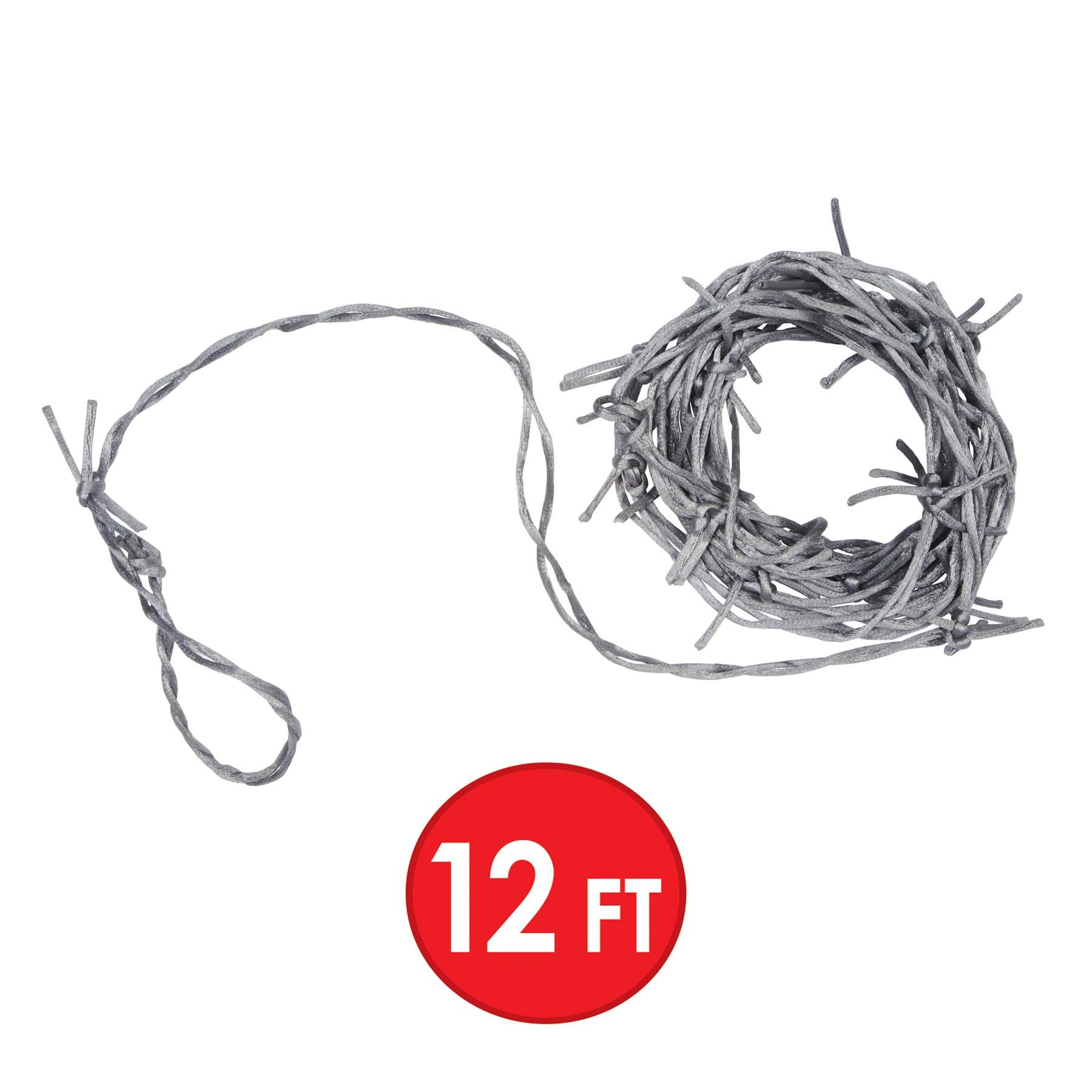 12 Pack Beistle Halloween Silver Barbed Wire Garland - Spooky Party Decor for Haunted House, Halloween Party & Outdoor Decorations