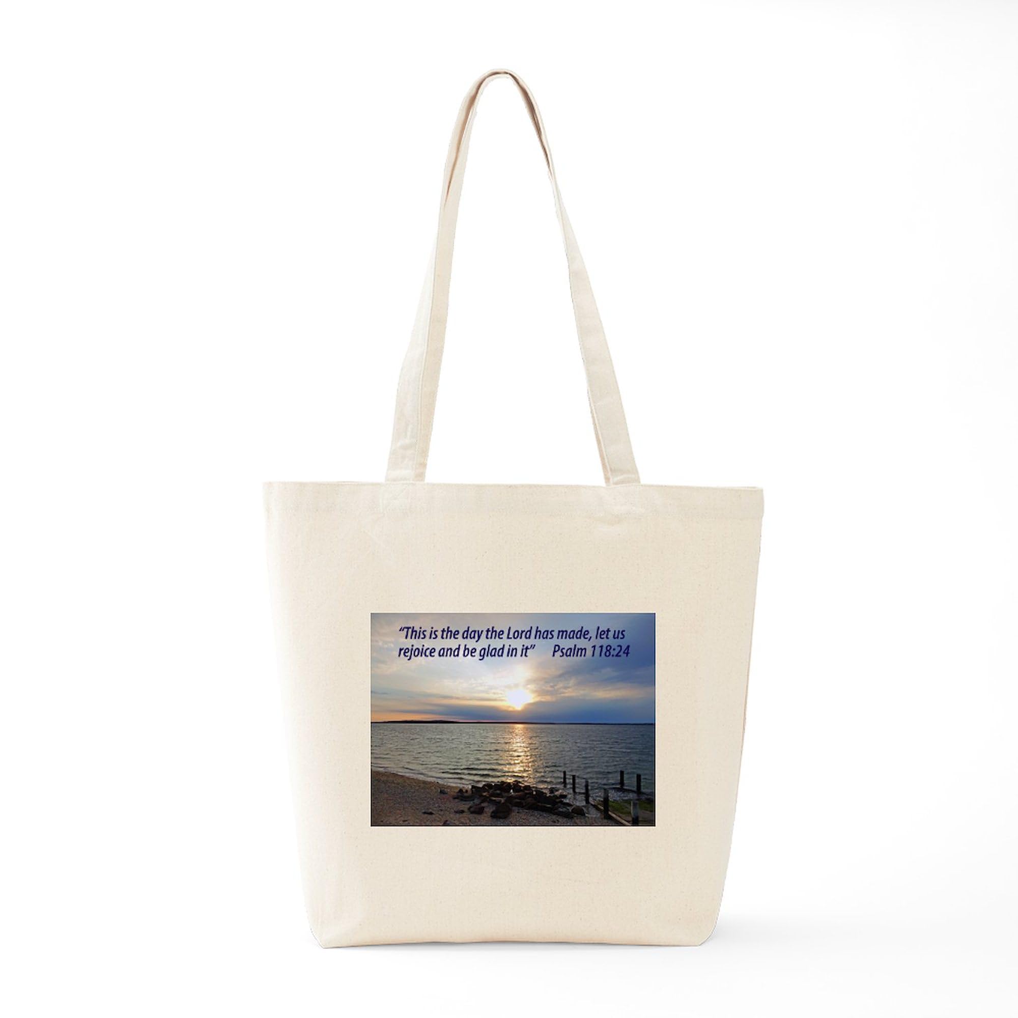 Christian Tote Bag - 'This Is The Day The Lord Has Made' Inspirational Canvas Shopping Bag | Reusable Grocery Tote for Church, Bible Study & Daily Errands