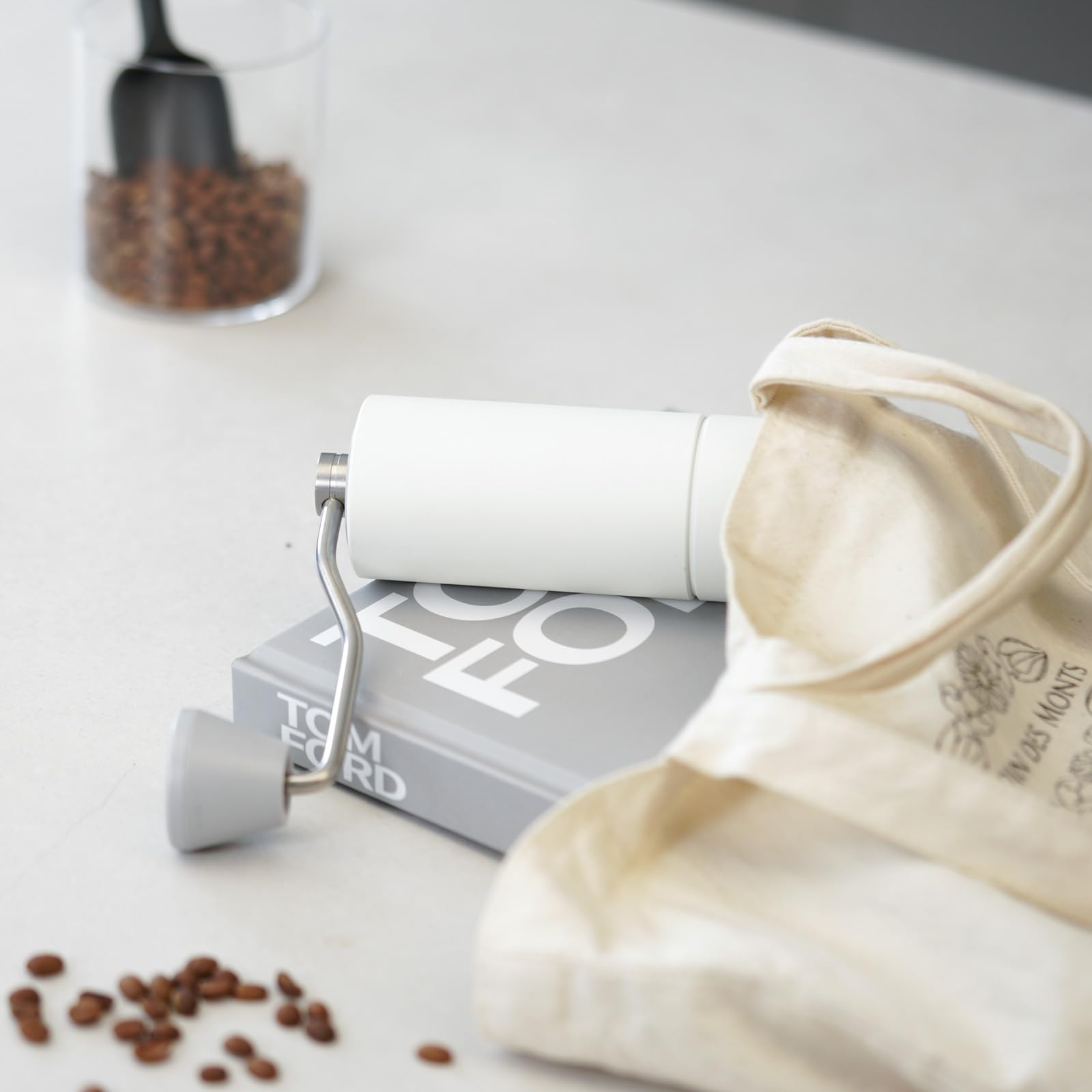 TIMEMORE Chestnut C2 Manual Coffee Grinder - Stainless Steel Conical Burr, Adjustable Settings, 20g Capacity - Perfect for Pour Over, French Press, Espresso - Travel, Camping, Home & Office Use - White
