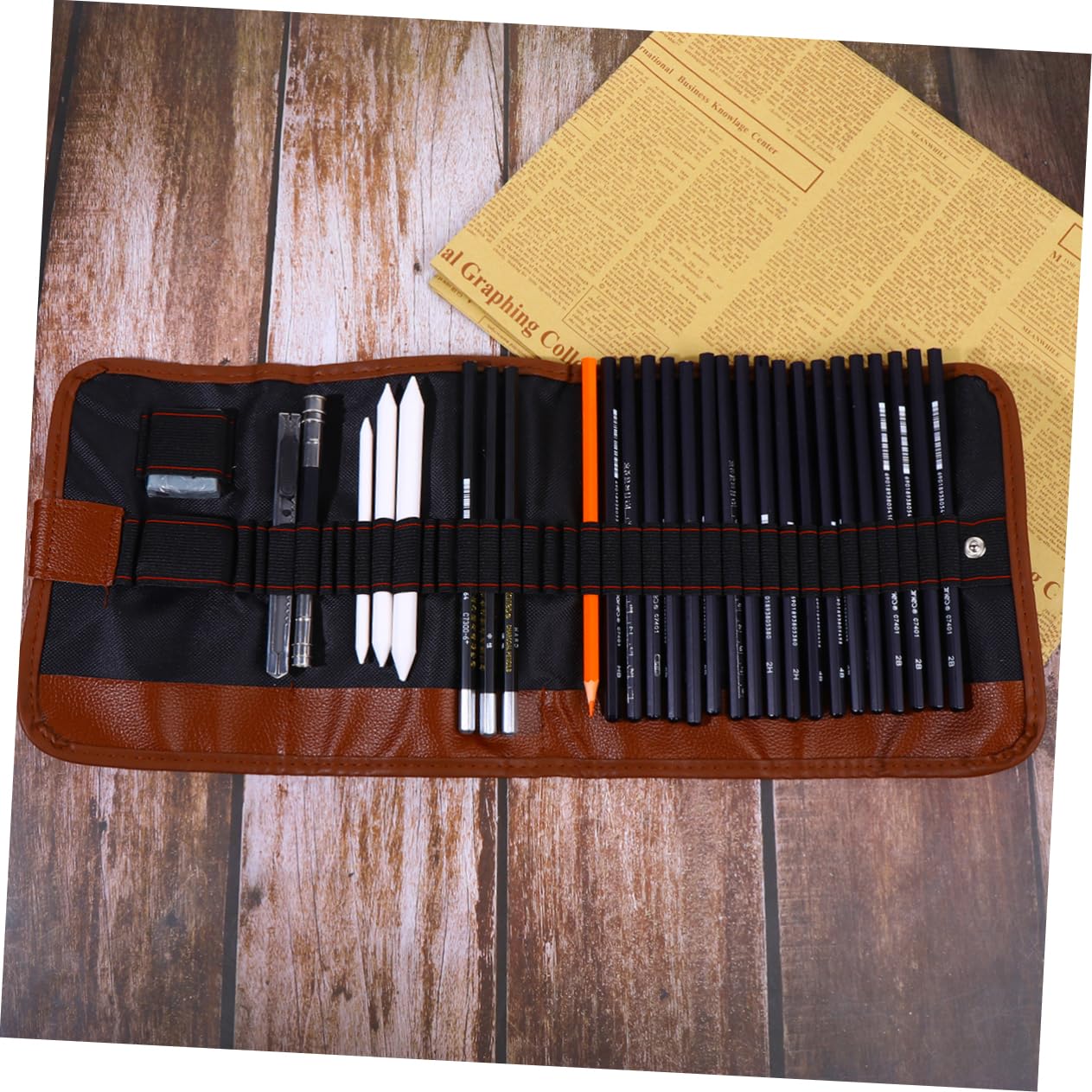 OHPHCALL 2 Sets Sketching Art Supplies Kit - Professional Drawing Pencils, Wooden Case, Painting Tools for Artists & Beginners | Perfect for Sketching, Shading, Doodling & Art Classes