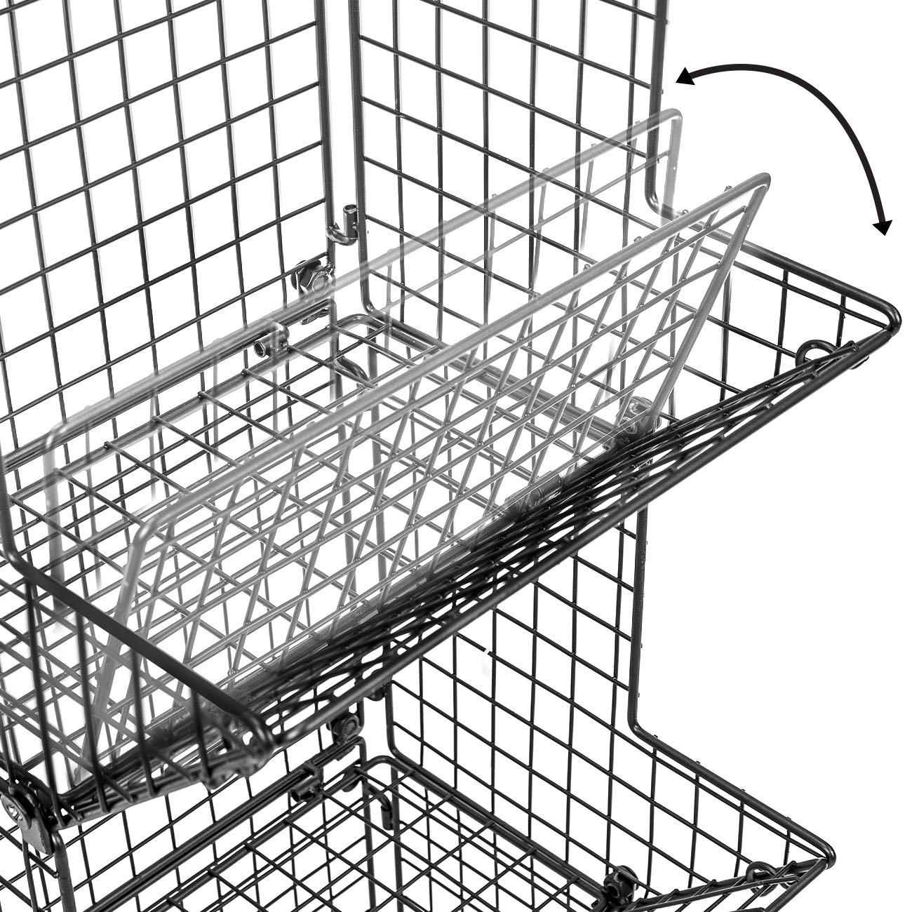 Sorbus 3-Tier Hanging Wall Mounted Wire Metal Basket Organizer - Kitchen Storage for Fruits, Vegetables, Potatoes & Onions - Bathroom Tower Storage Solution (Black) | Perfect for Small Space Organization & Produce Display