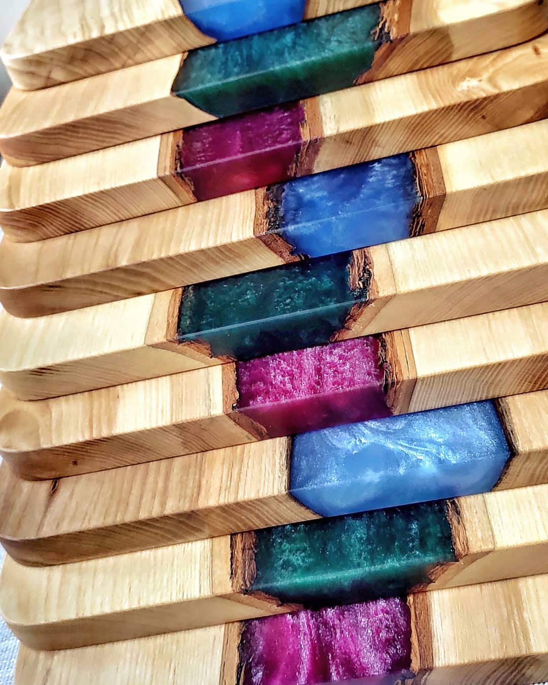 Handcrafted Epoxy Resin Wooden Serving Board - Unique River Design Charcuterie Platter, Antipasto Tray & Cutting Board - Perfect for Entertaining, Housewarming Gifts & Kitchen Decor