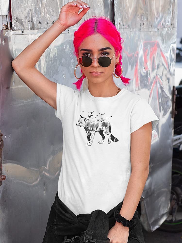 Stylish Women's Fox Sketch T-Shirt - Trendy Animal Print Tee for Casual Outfits & Nature Lovers