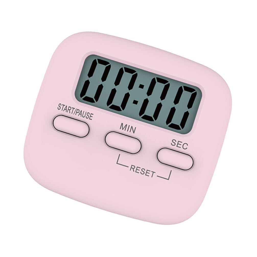 Hemoton Digital Kitchen Timer with Loud Alarm - Large Display, Countdown Stopwatch, Stand & Hanging Hole - Perfect for Cooking, Baking, Gym Workouts, Classroom Teaching, Office Meetings & Bathroom Use (Pink)