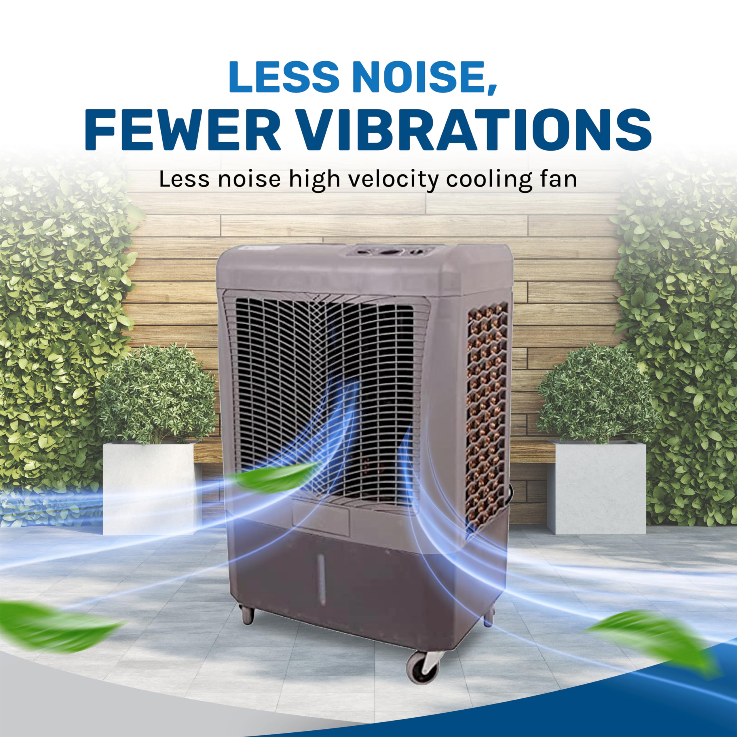Hessaire MC37M 3100 CFM Portable Evaporative Air Cooler - 3-Speed High Velocity Outdoor Swamp Cooler for 950 sq. ft. Areas - Perfect for Patio, Garage, Warehouse & Backyard Cooling (Gray)