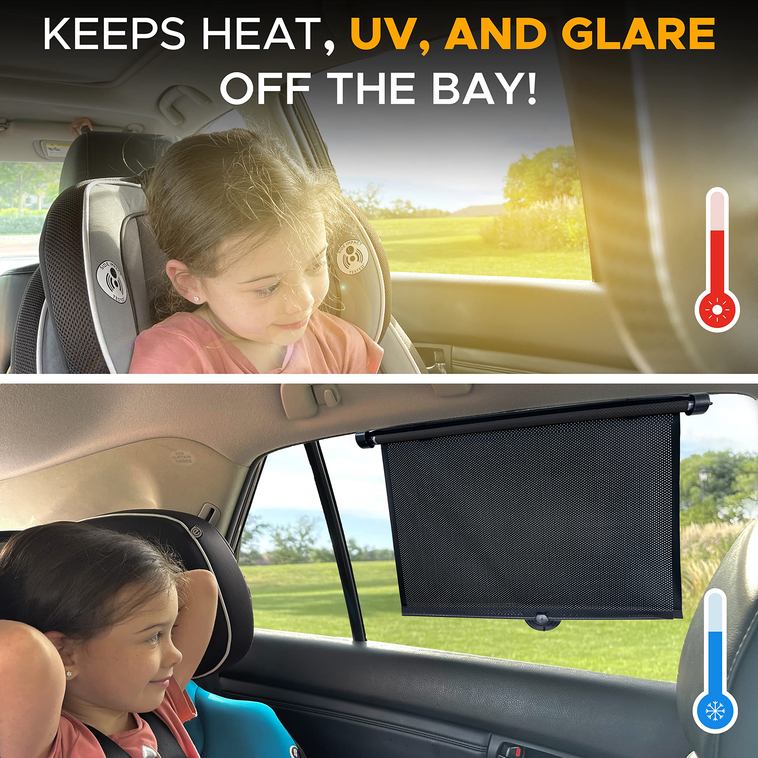 EcoNour Retractable Car Windshield & Side Window Sun Shade 15