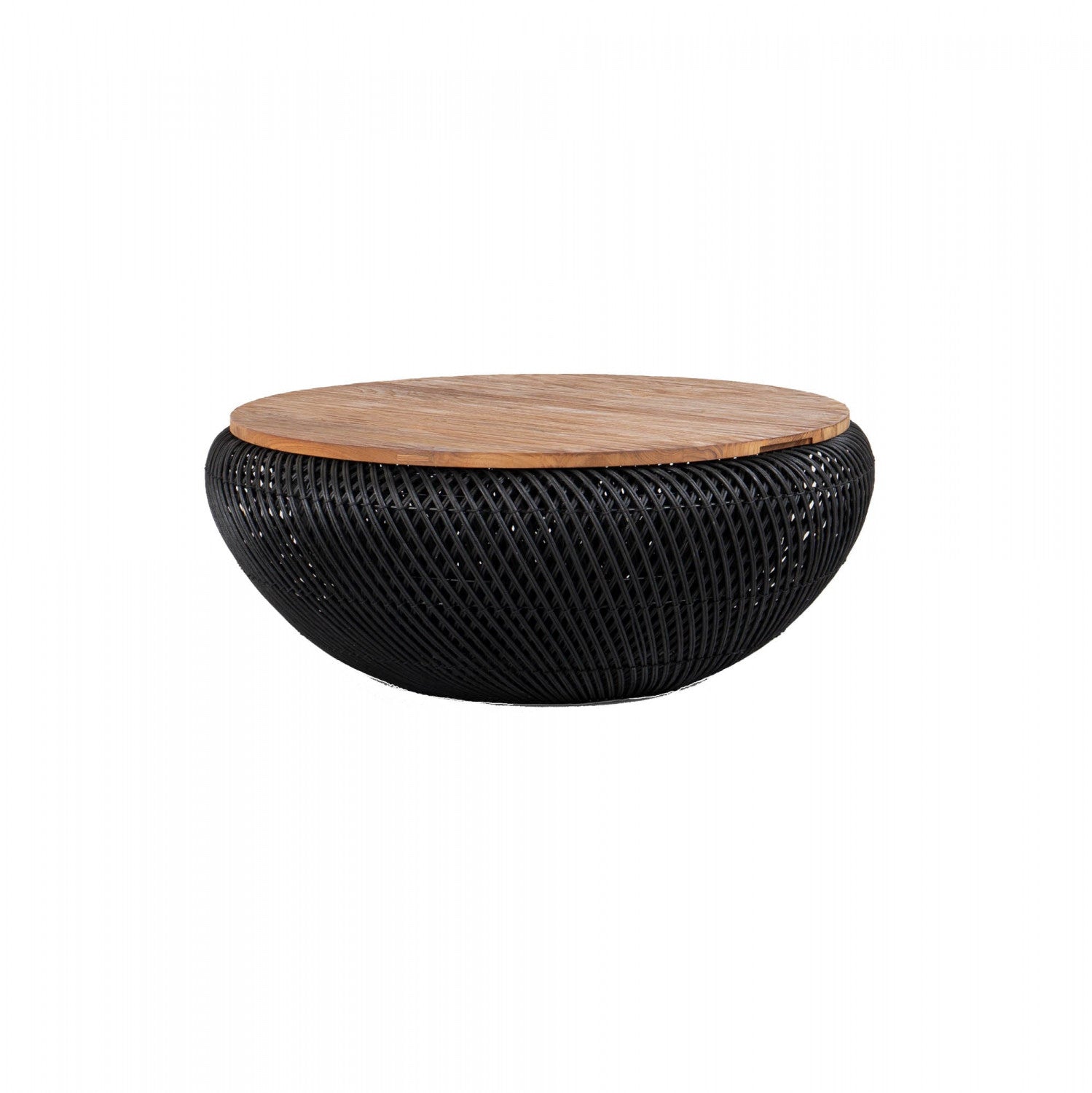 Modern Bayan Wave Coffee Table - Black Wooden Living Room Furniture for Small Spaces, Home Decor & Stylish Interior Design