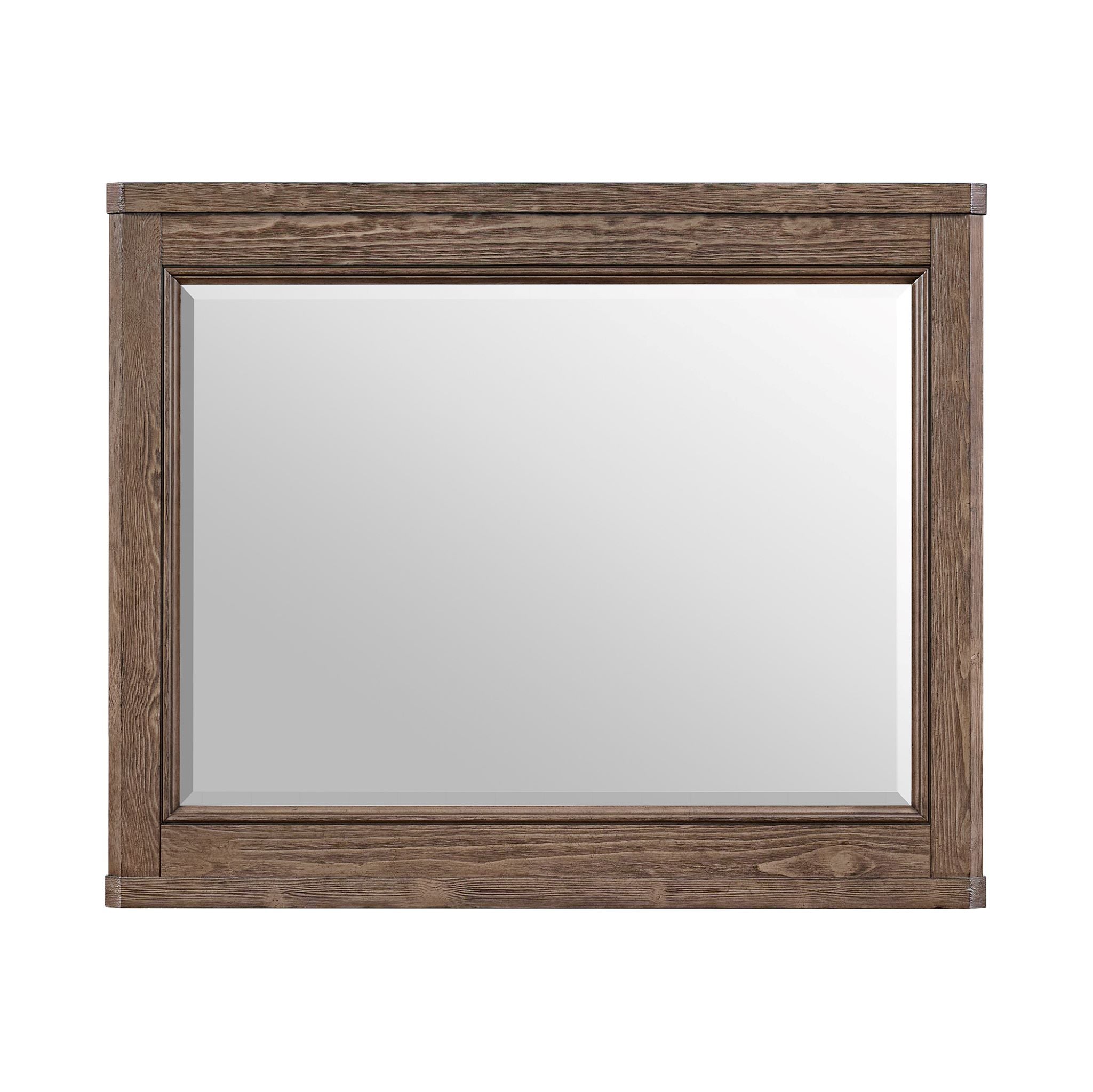 Vintage Carlson Mirror in Weathered Chestnut Finish - Antique Style Wall Mirror for Living Room, Bedroom, or Entryway Decor