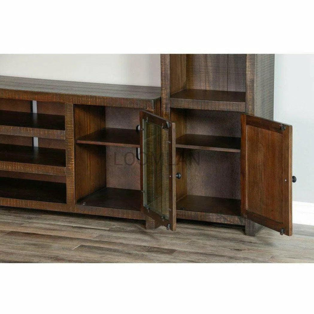 72 Inch TV Stand with Glass Doors and Solid Wood Frame - Perfect for Living Room, Bedroom, and Home Theater Setup