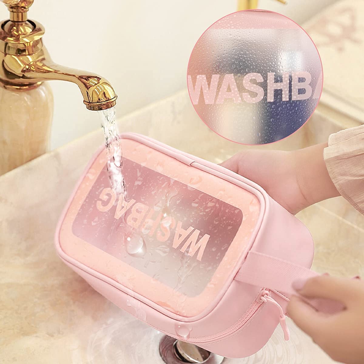 Homevilla Waterproof Makeup Pouch Set - Travel Cosmetic Organizer Bag for Women & Girls | Toiletry Storage Kit for Vacation, Gym & Daily Use
