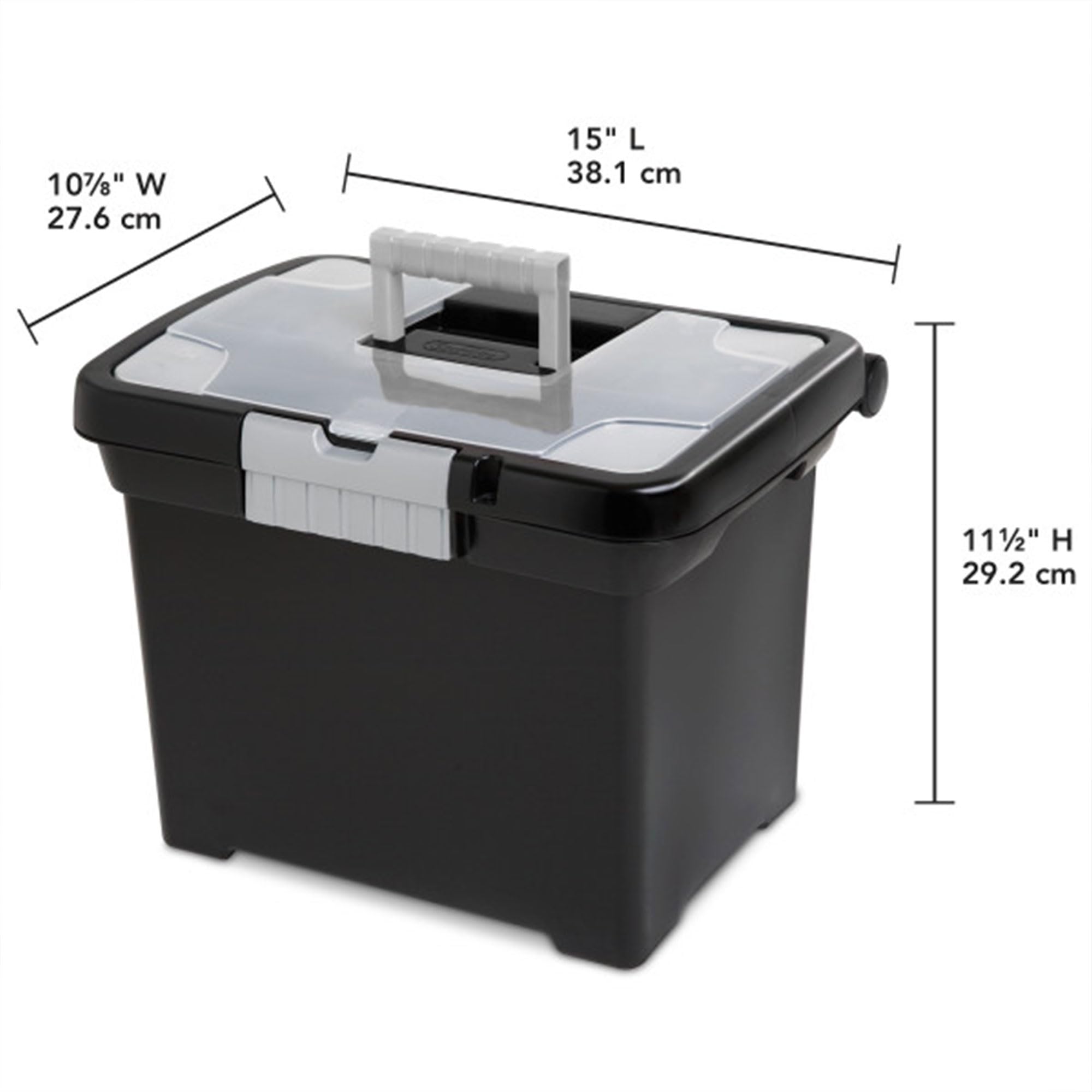 Sterilite Portable Lockable File Box Organizer with Handle and Clear Lid - 12 Pack Storage Solution for Office, Home & School Documents